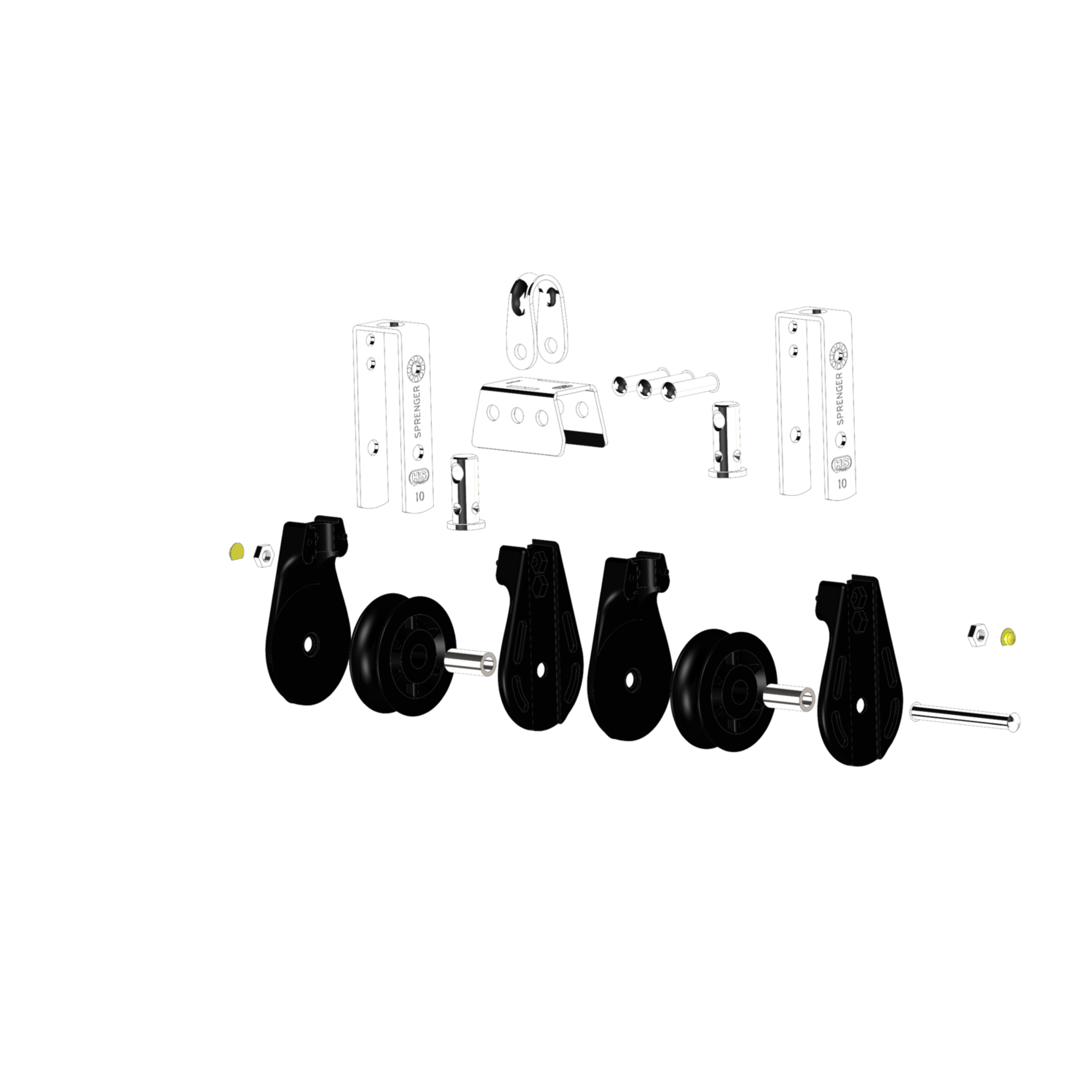 S Block Gleitlager 10 mm 2 Rollen durchgehender Bügel | 3565110155_Explo01.png
