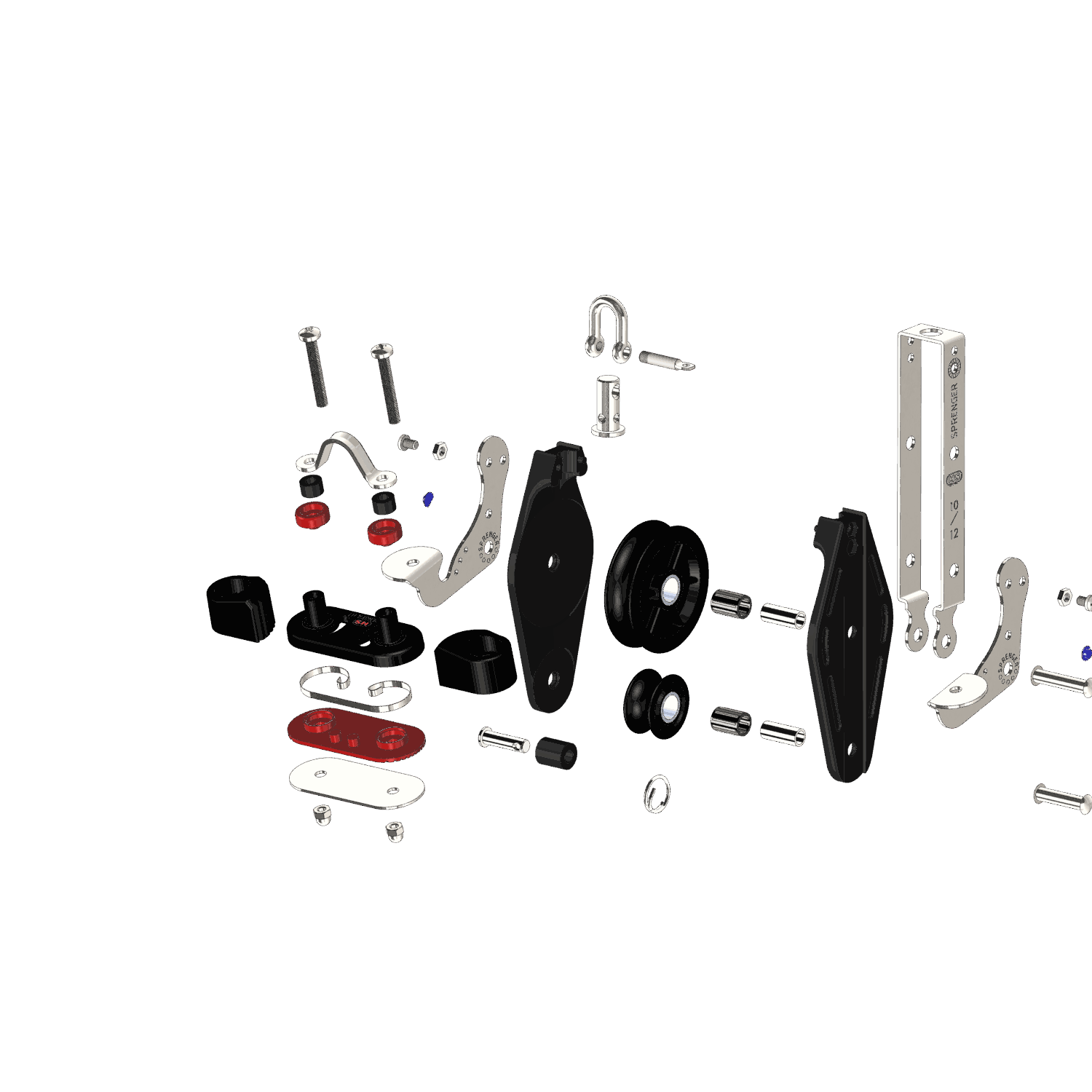 S Block Großschotblock Nadellager 12 mm 2 Rollen Wirbel Hundsfott Schotklemme | 3565749200_Explo01.png | 1731101520