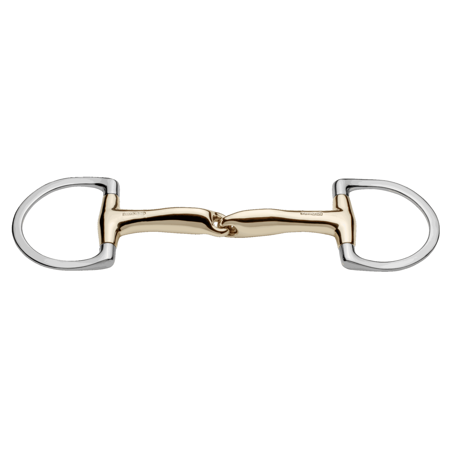 novocontact Eggbutt bit with D-shaped rings 14 mm single jointed