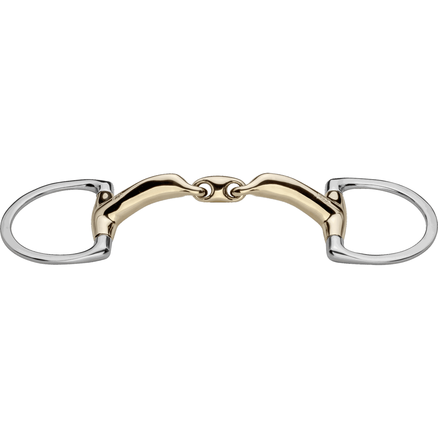 novocontact Eggbutt bit with D-shaped rings 14 mm double novocontact Eggbutt bit with D-shaped rings 14 mm double