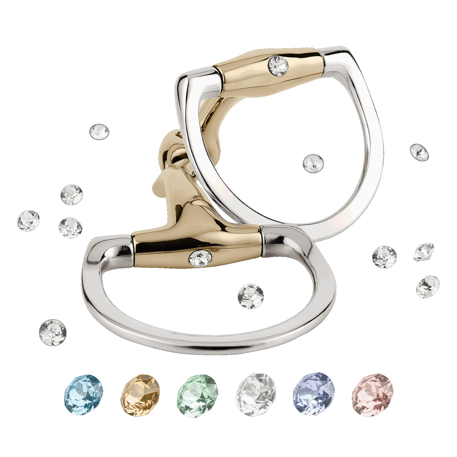 Dynamic RS Shinebright Olivenkopfgebiss mit D förmigem Ring 16 mm doppelt gebrochen | 40406_A_Crystal_02.png