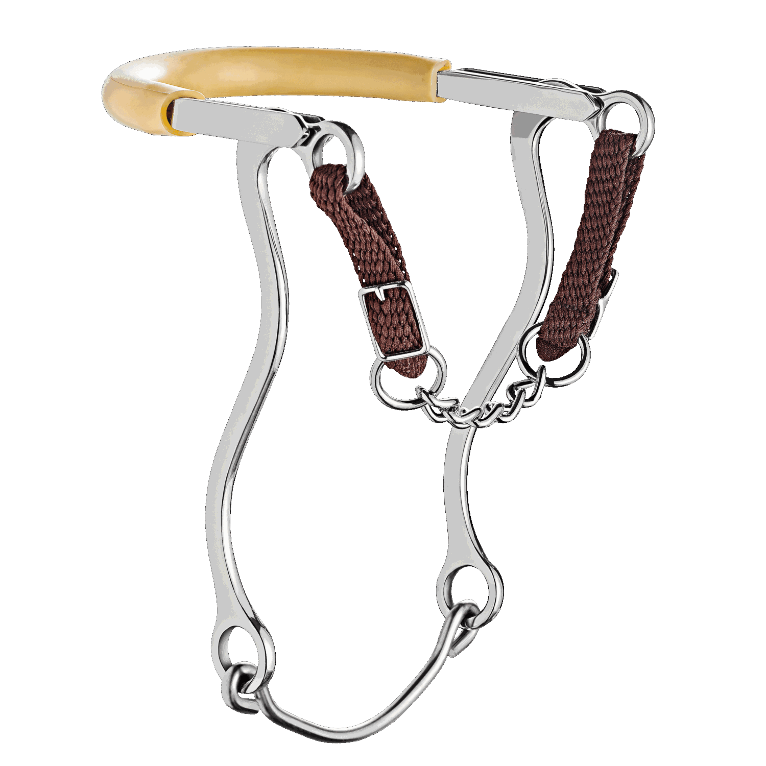 Hackamore Cheval – Muserolle Caoutchouc Et Acier Inoxydable – Neuf
