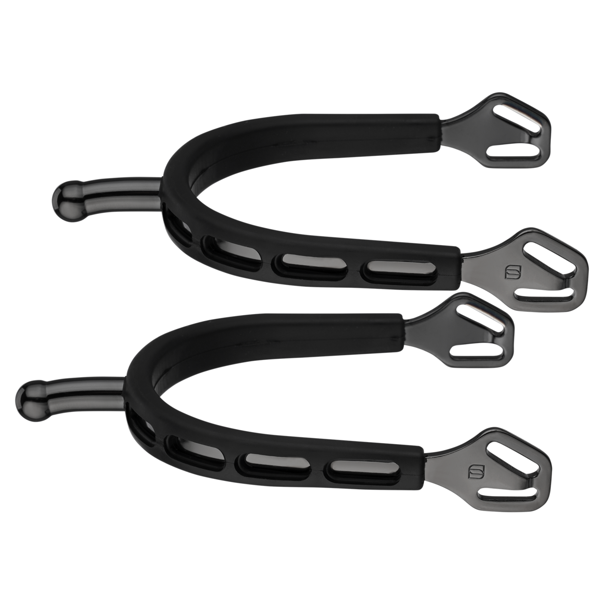 ULTRA fit EXTRA GRIP Sporen "Black Series" Edelstahl rostfrei anthrazit 30 mm kugelförmig | 4753100061.png