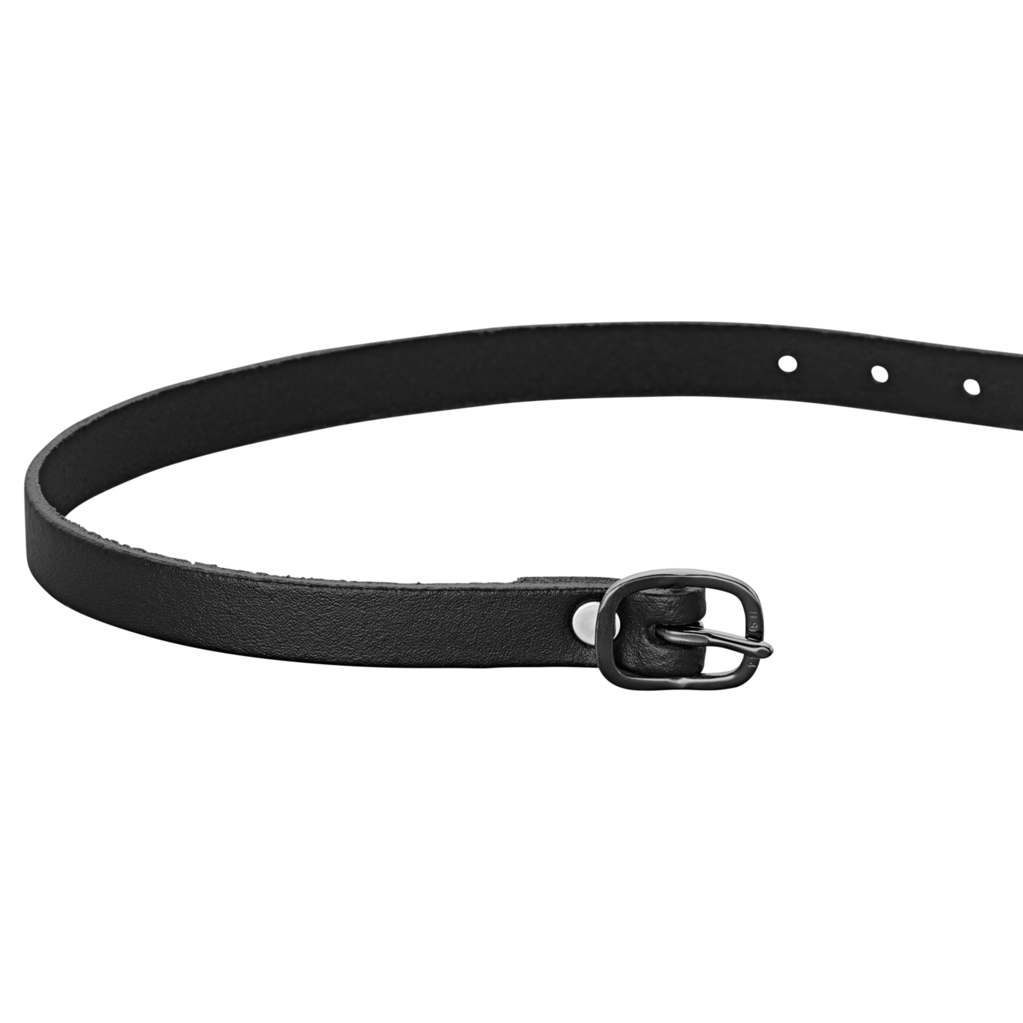 Sporenriemen 45 cm Leder schwarz Schnalle anthrazit | 49186_61.png