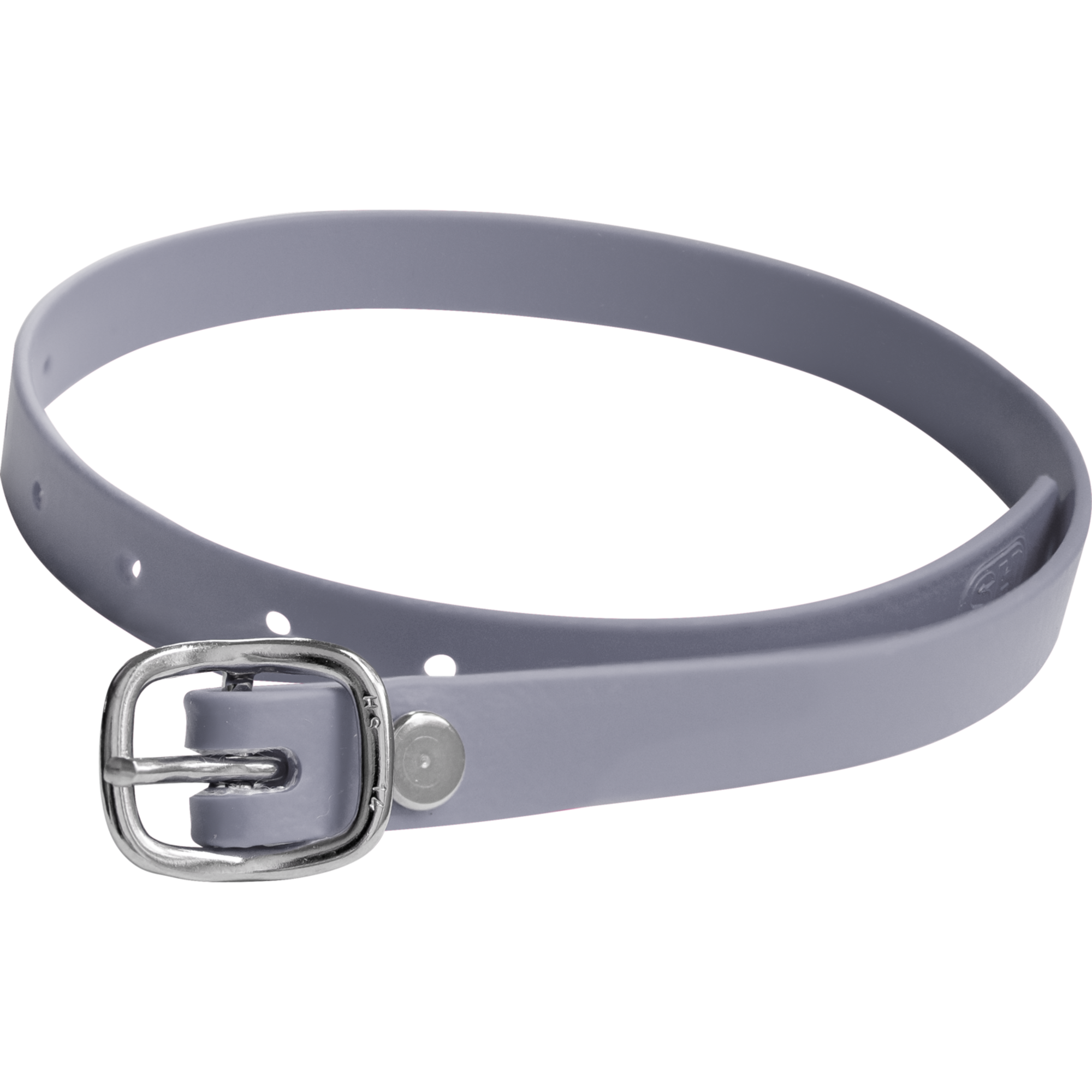 Sporenriemen 45 cm BioThane® grau Schnalle silber | 49187045C0-1.png