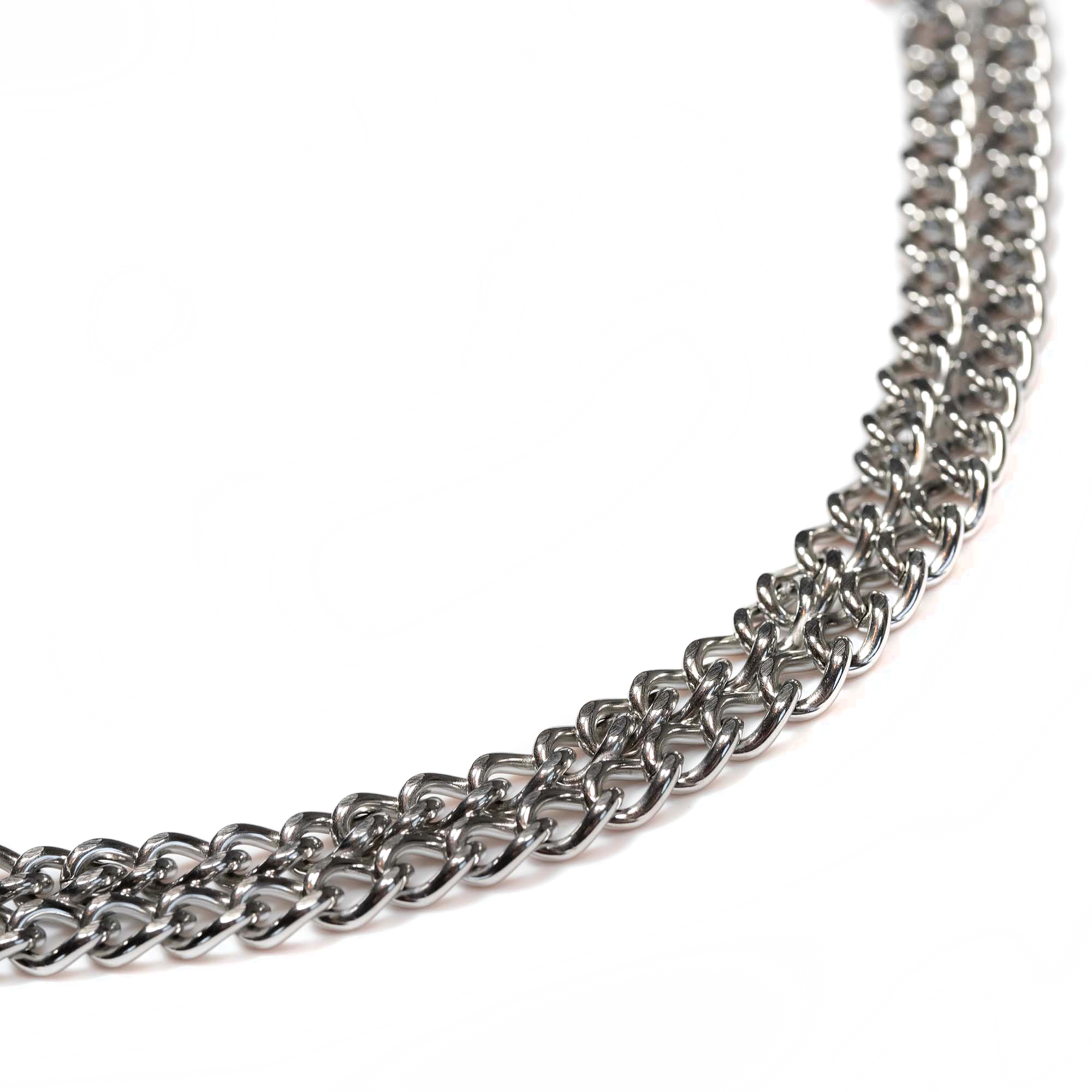 Halskette 2 reihig flach geschliffene Glieder Edelstahl Rostfrei 2 mm | 50881-55_1.png