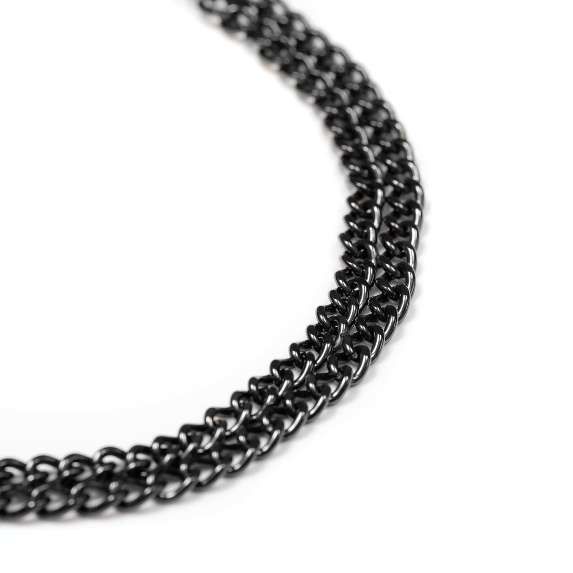 Halskette 2 reihig flach geschliffene Glieder Edelstahl Rostfrei schwarz 2 mm | 50881-57.4.png