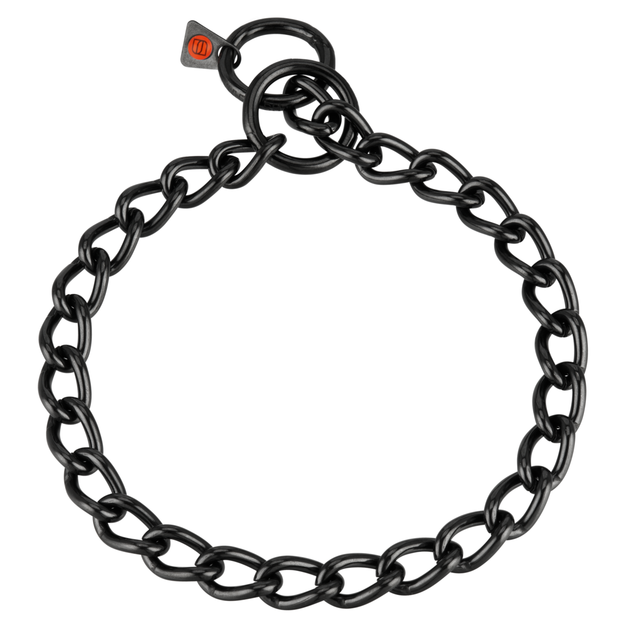 Halskette kurze Glieder Edelstahl Rostfrei schwarz 4 mm | 51381-57.png