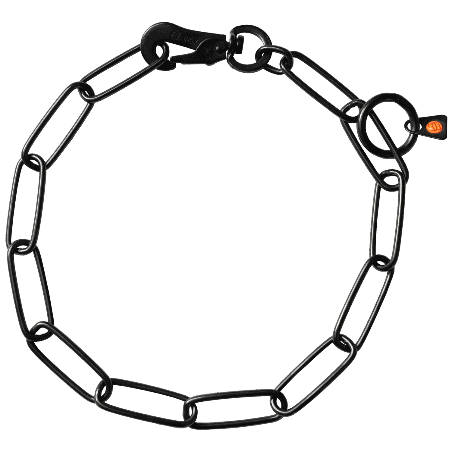 Halskette langgliedrig verstellbar mit SPRENGER Haken Edelstahl Rostfrei schwarz 3 mm | 51502-57.png