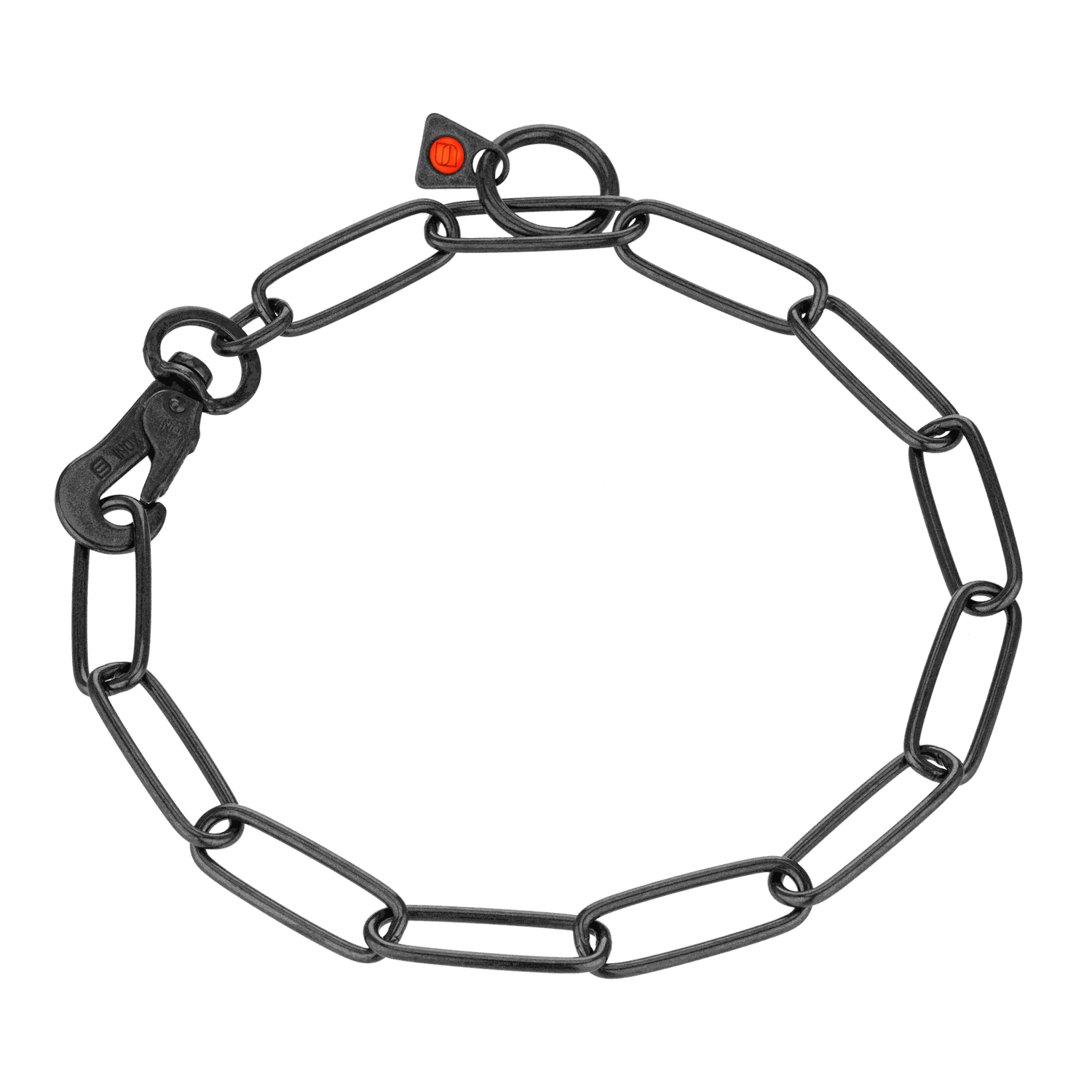 Halskette langgliedrig verstellbar mit SPRENGER Haken Edelstahl Rostfrei schwarz 3 mm | 51502-57_01.png