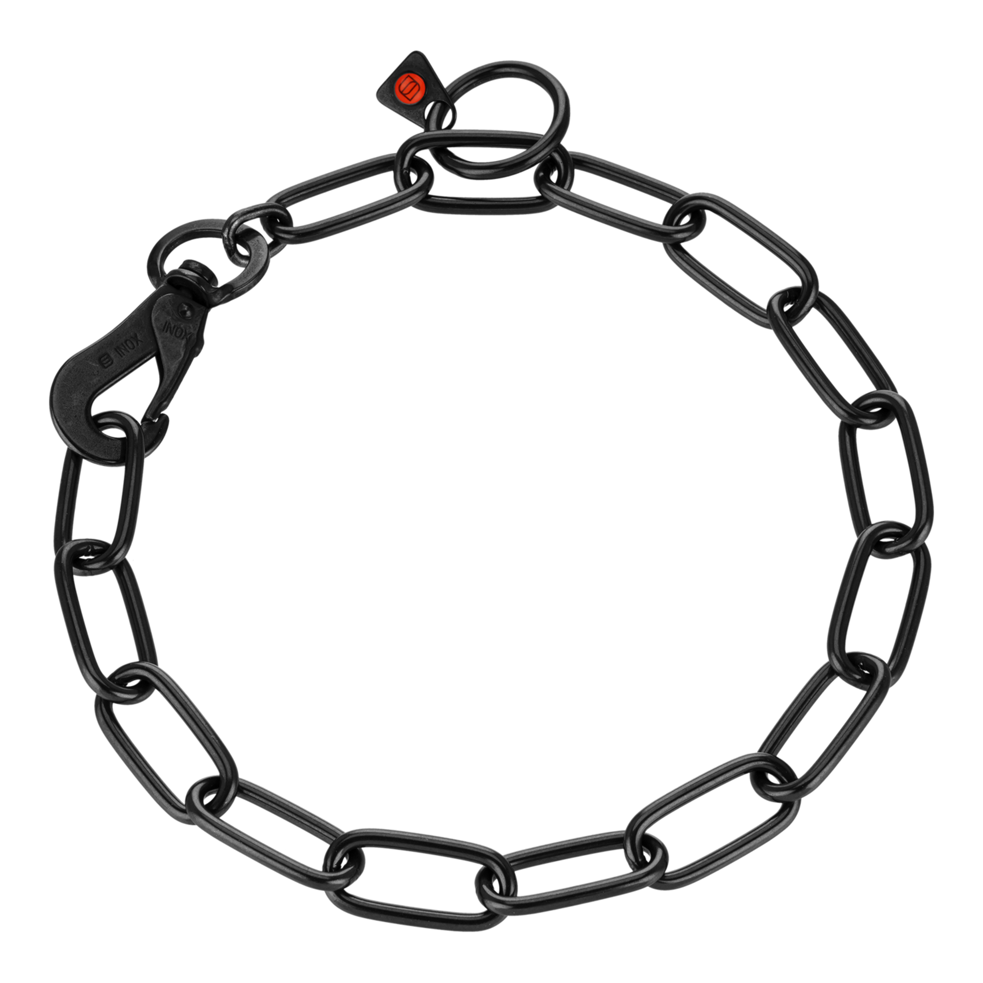 Halskette langgliedrig verstellbar mit SPRENGER Haken Edelstahl Rostfrei schwarz 4 mm | 51602-57.png
