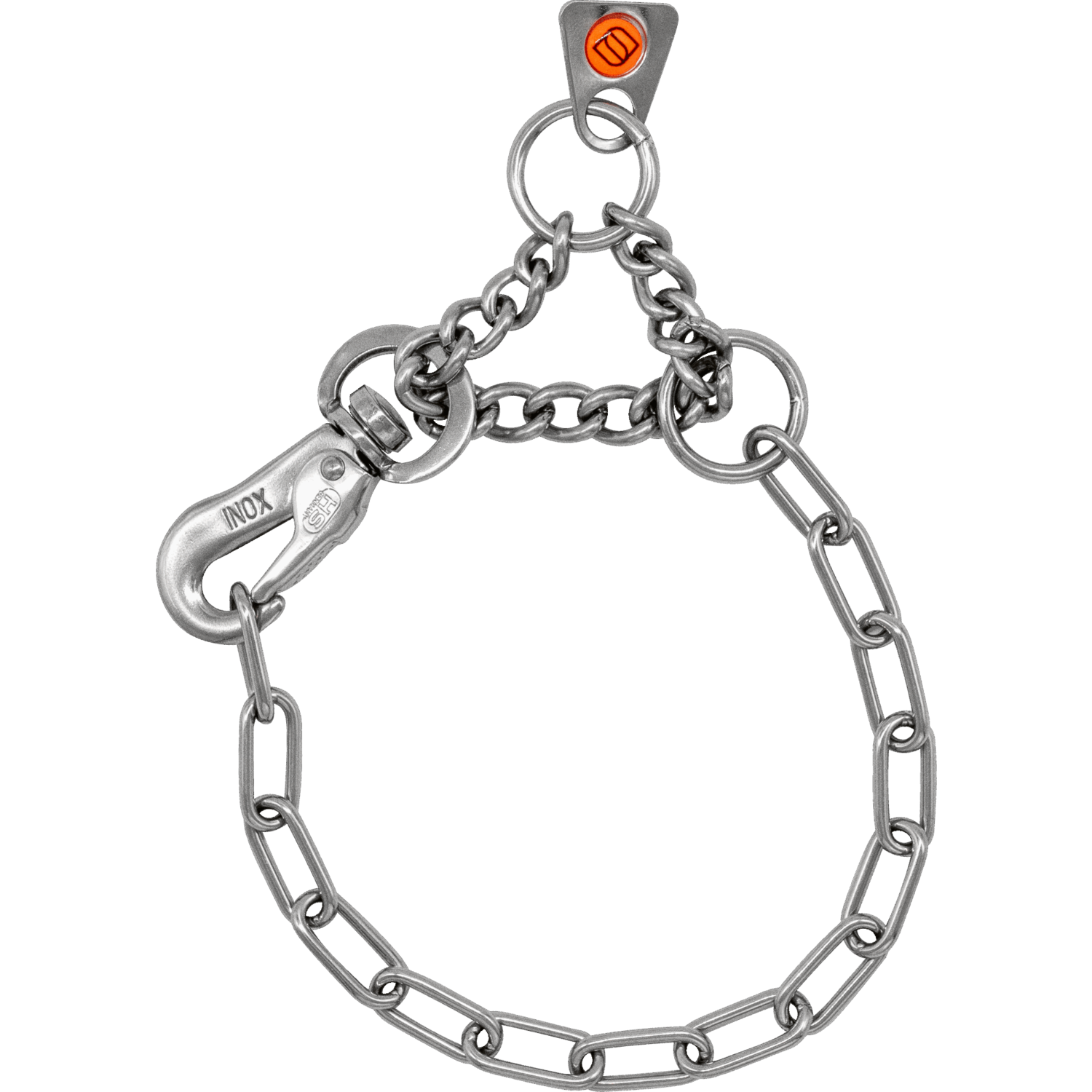 Collar, adjustable with SPRENGER hook Stainless steel, mm