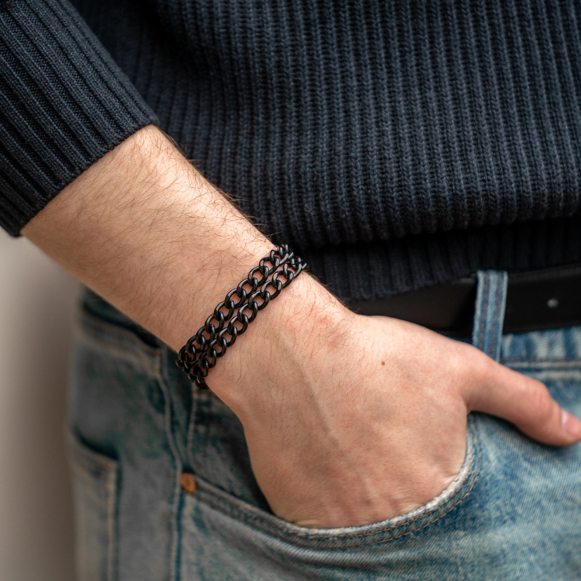Armband 2 reihig Edelstahl schwarz mit Diamond Like Carbon Oberfläche | 5361002061_1.png