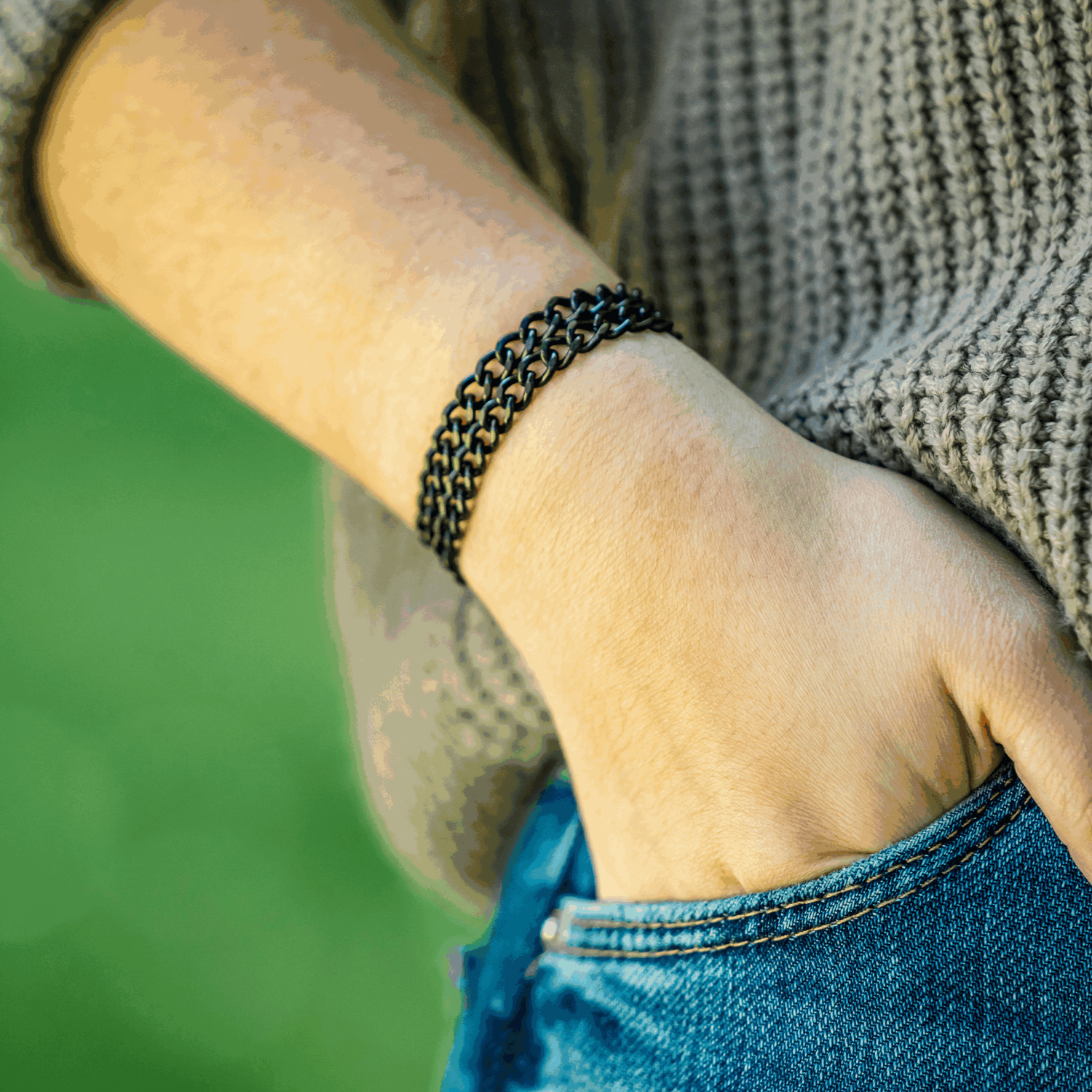 Damen Armband 2 reihig Edelstahl schwarz mit Diamond Like Carbon Oberfläche | 5362001961_06.png | 1731103464