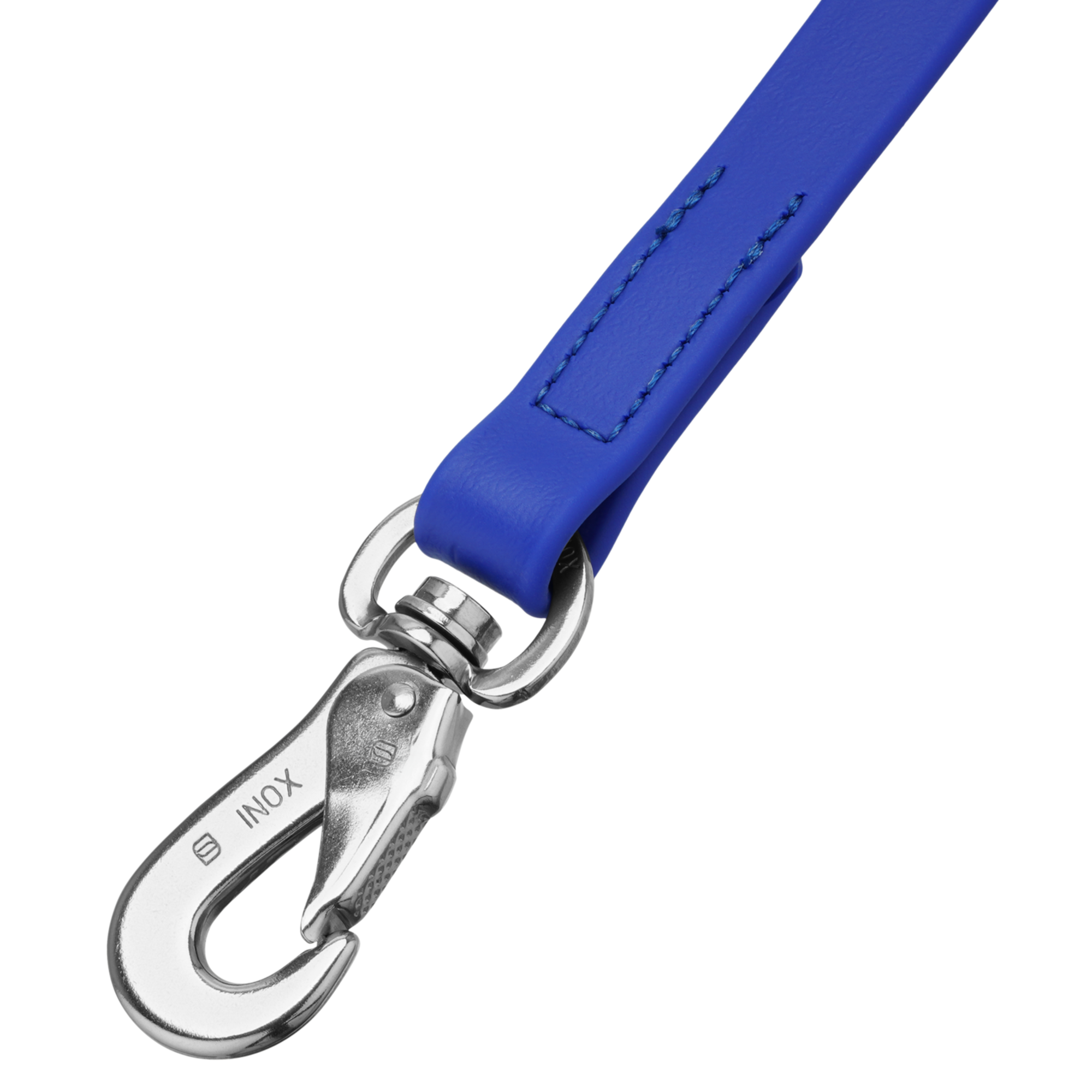 BioThane® Hundeleine 3 fach verstellbar 2.3m | Biothane_blau_Haken_Edelstahl.png