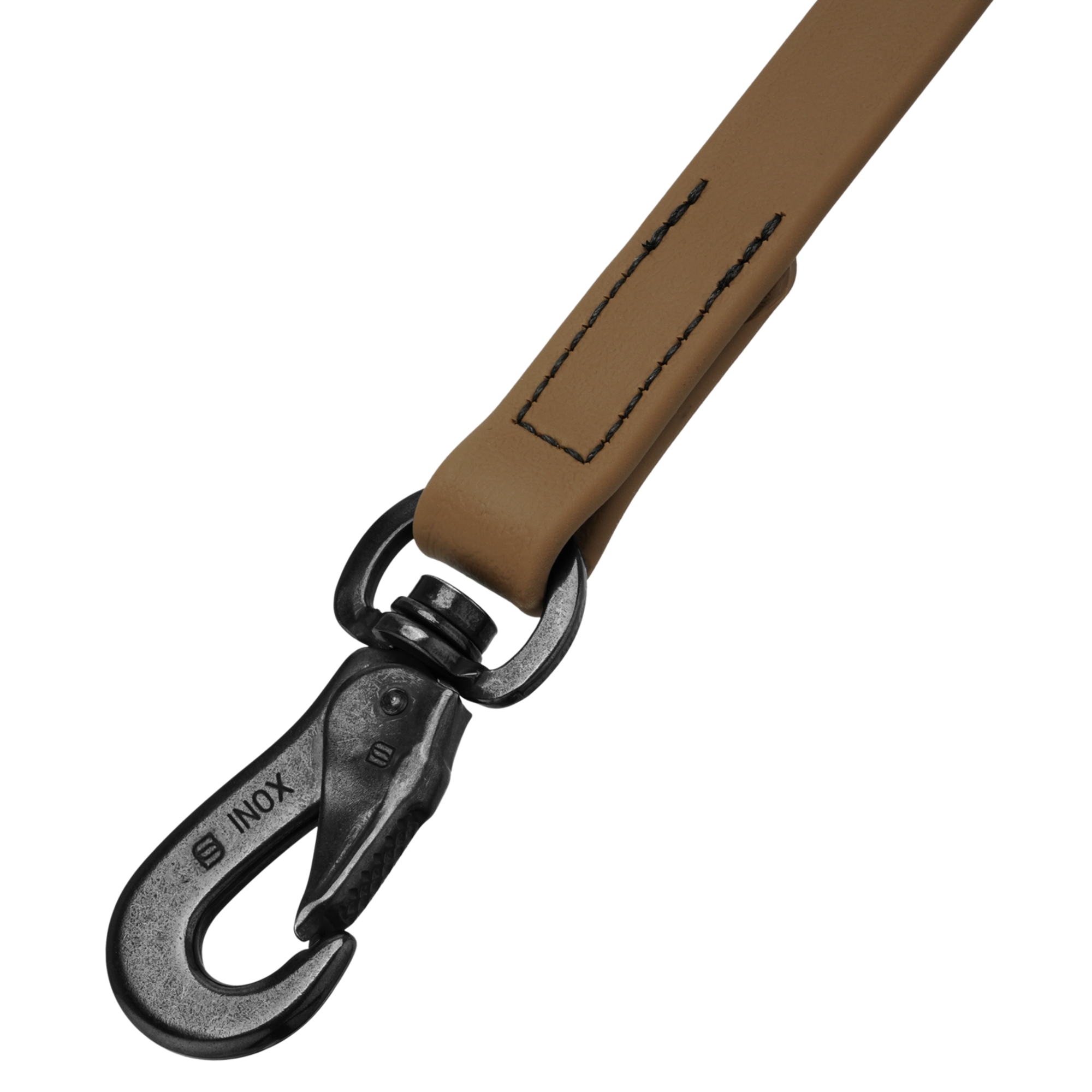 BioThane® Hundeleine 3 fach verstellbar 2.3m | Biothane_braun_Haken_schwarz.png