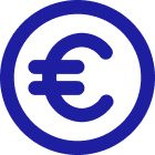 Icon Bezahlmethoden Euro blau