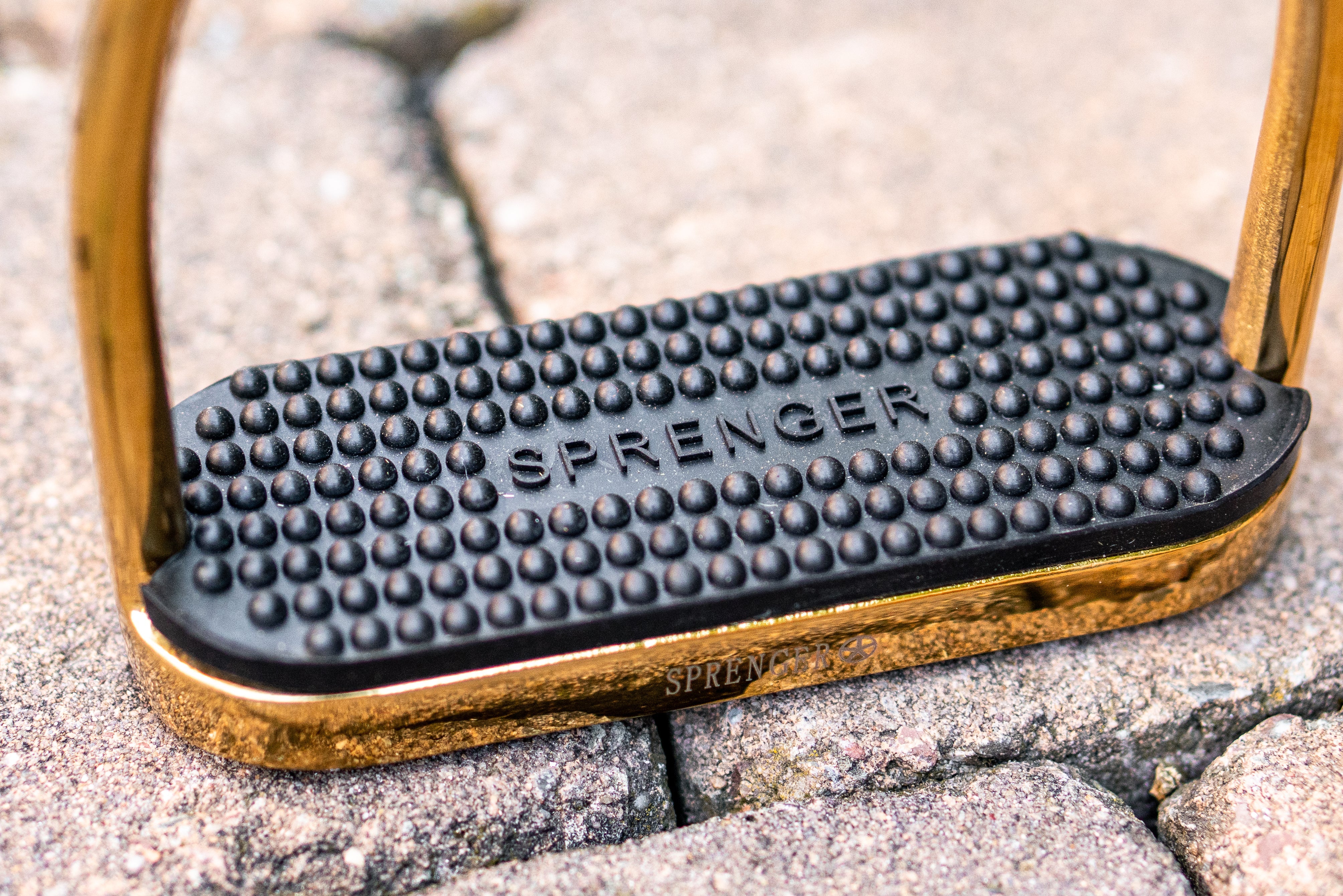 Steignbügeleinlage schwarz im goldenen Fillis Steigbügel