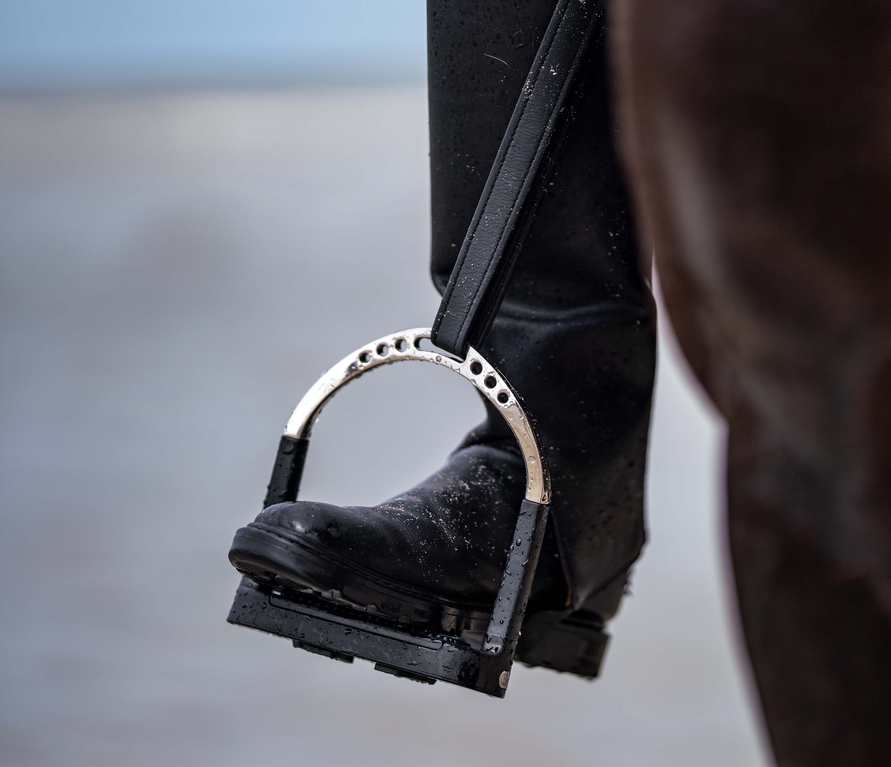 Flexite Steigbügel nass am Pferd