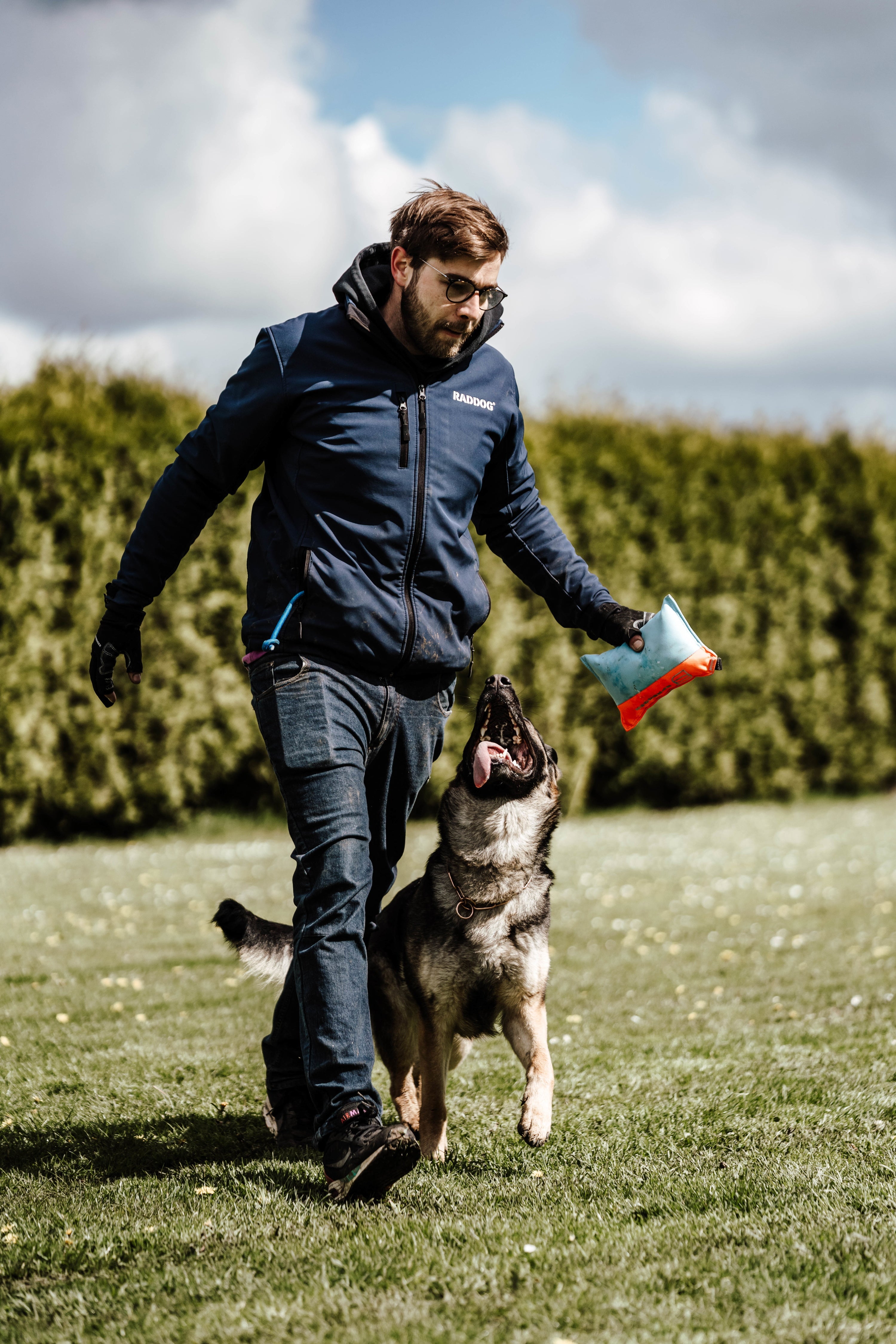 Hund mit Curogan Kettenhalsband und Hundespielzeug Kissen