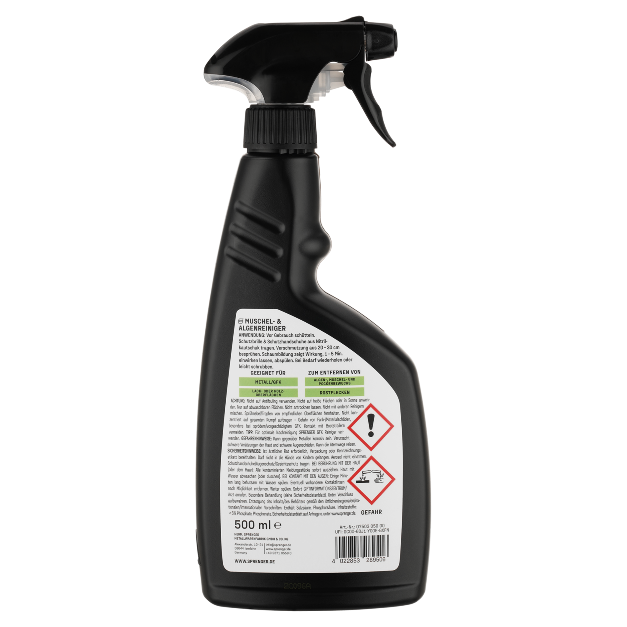 Sprenger Muschel & Algenreiniger 500ml | 0750305000_Rueckseite.png