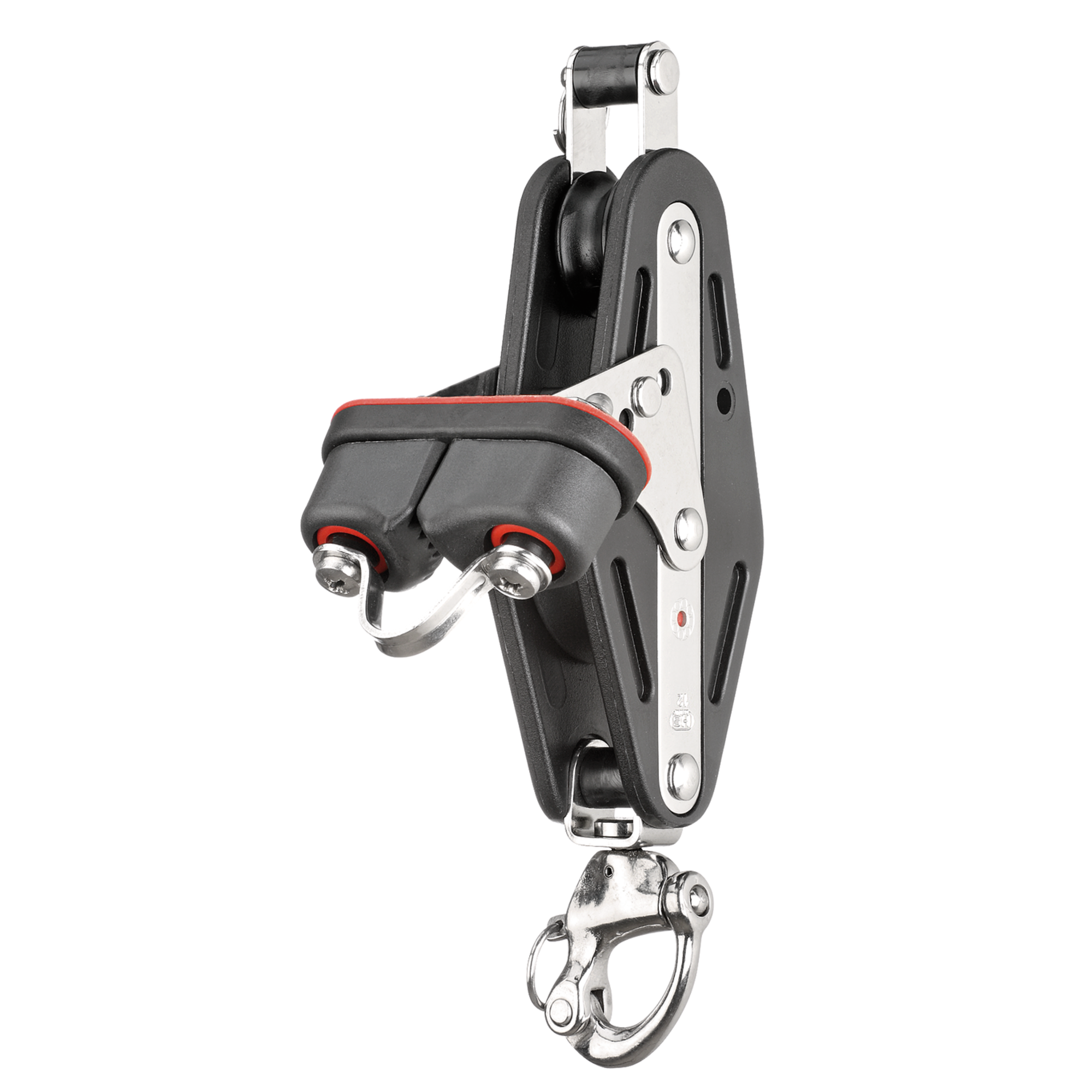 Großschotblock Kugellager 12 mm 2 Rollen Violinblock Patentschäkel Schotklemme | 3526869255.png