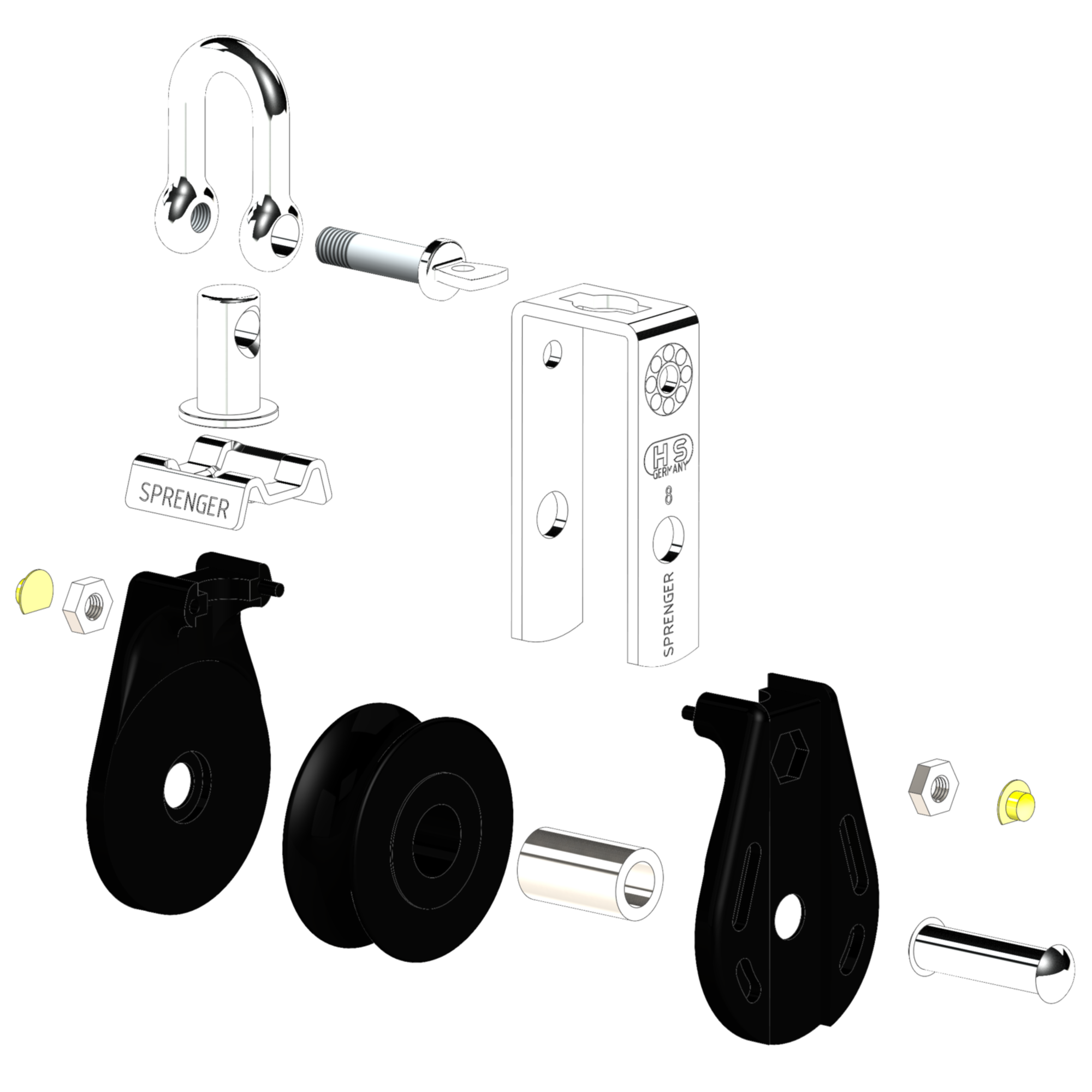 S Block Gleitlager 8 mm 1 Rolle Arretierset | 3565720000_Explo01.png