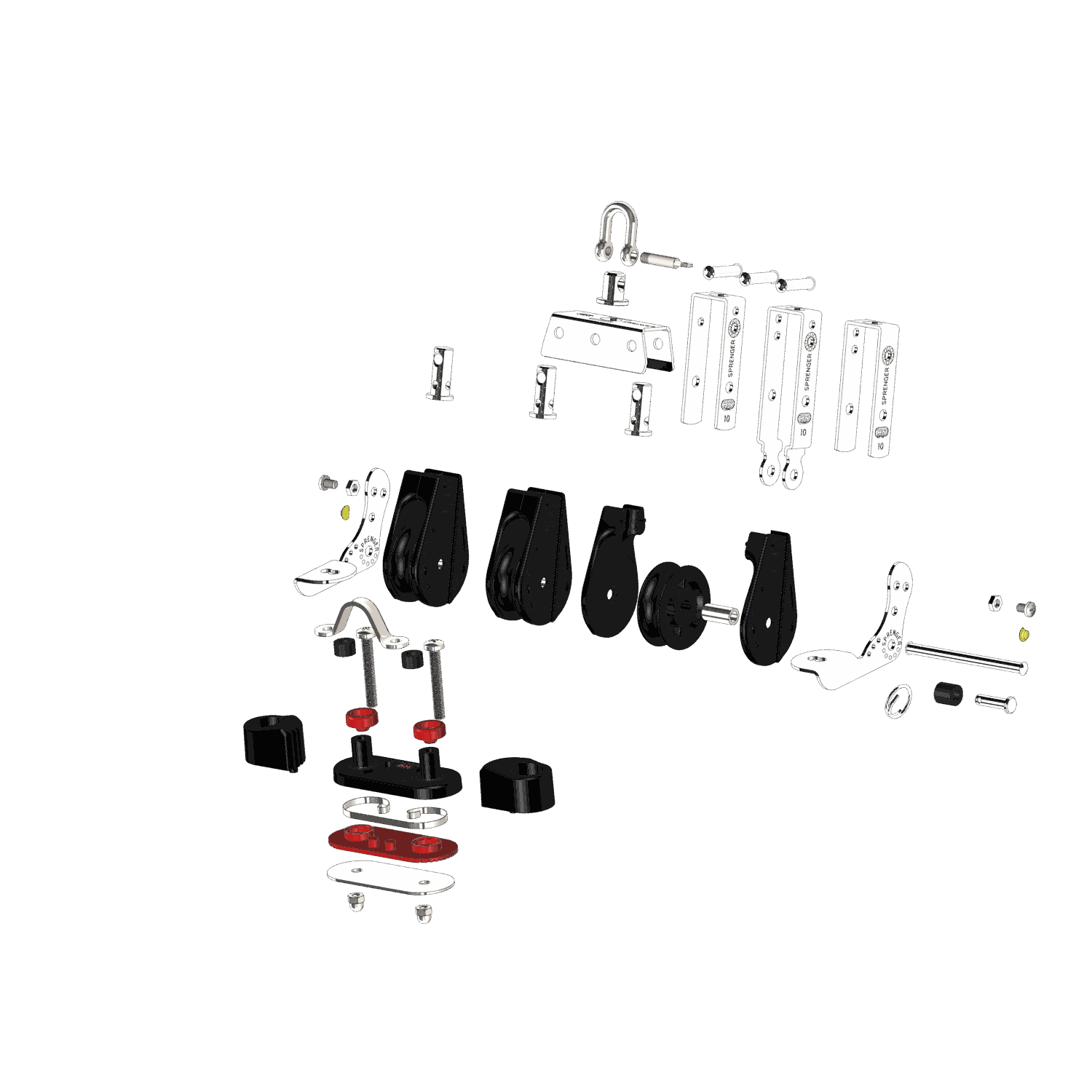 S Block Großschotblock Gleitlager 10 mm 3 Rollen Hundsfott Schotklemme Wirbel | 3567129100_Explo01.png | 1731101481