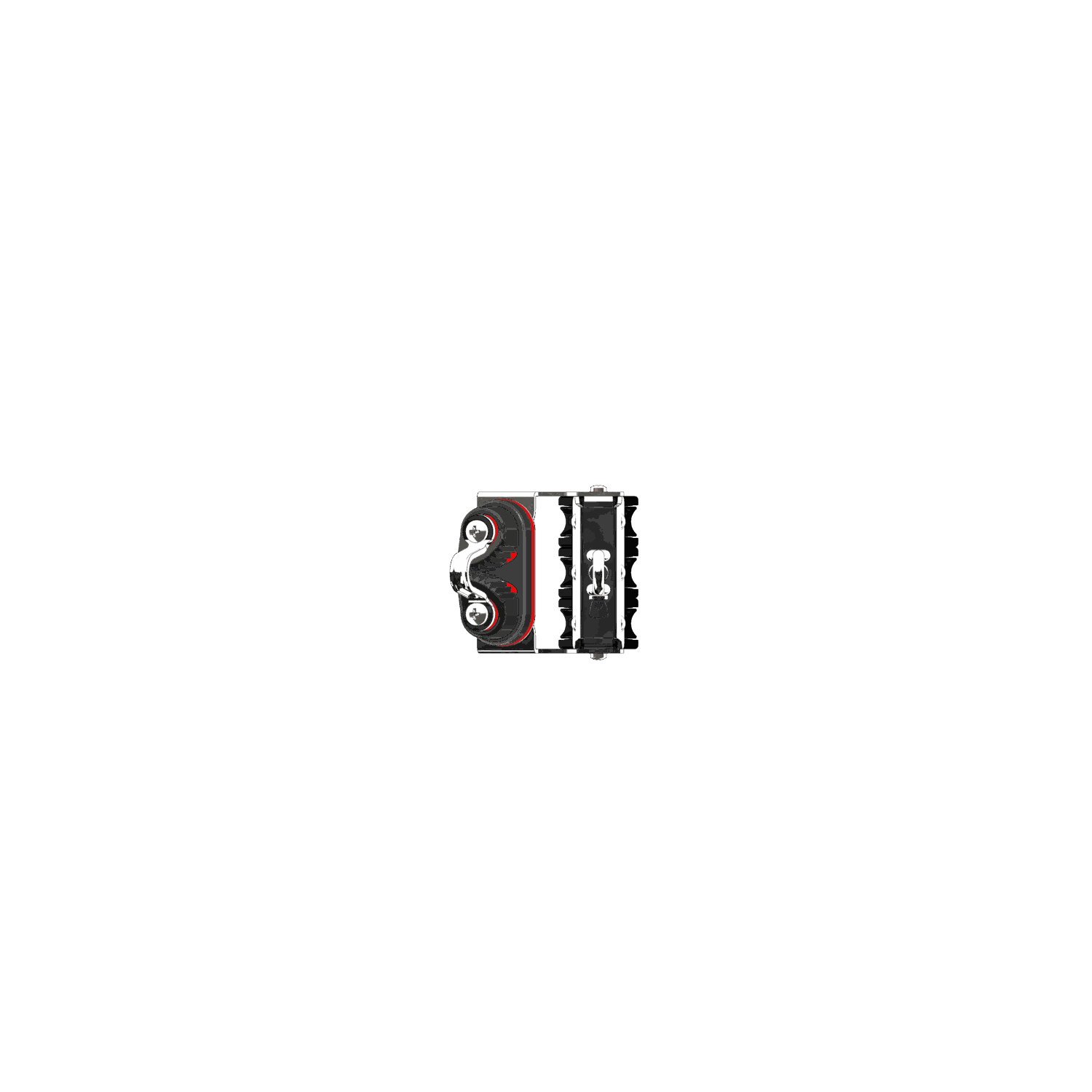 S Block Großschotblock Nadellager 8 mm 3 Rollen Hundsfott Schotklemme Arretierset | 3567149000_Draufsicht01.png | 1731101592