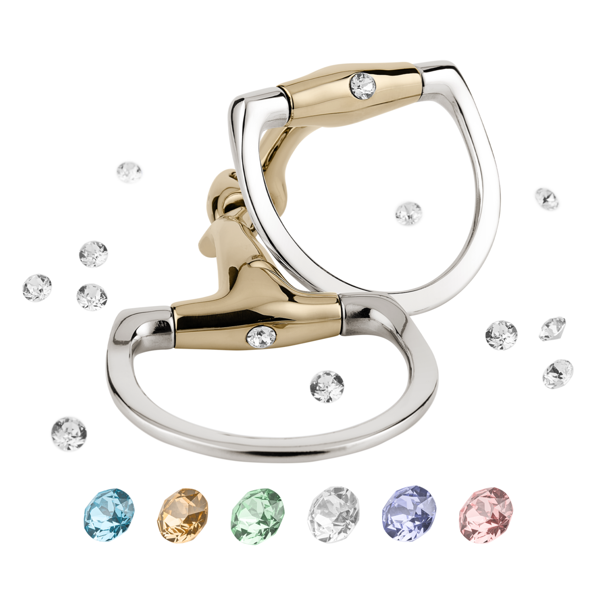 Dynamic RS Shine Bright Olivenkopfgebiss mit D förmigem Ring doppelt gebrochen 16 mm | 40406_A_Crystal_02.png