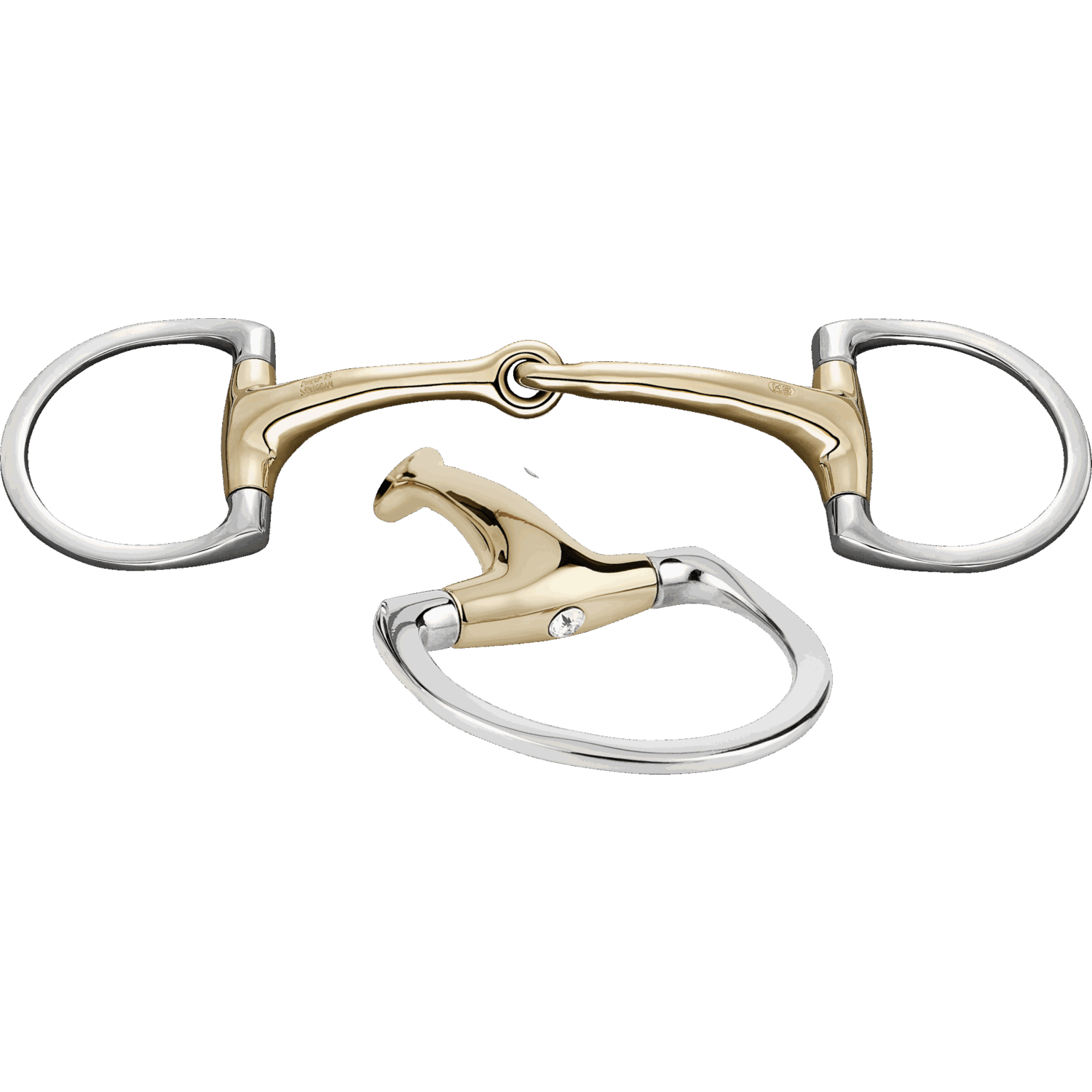 Dynamic RS Shinebright Olivenkopfgebiss mit D förmigem Ring 16 mm einfach gebrochen | 40408_A_Crystal.png | 1731064665