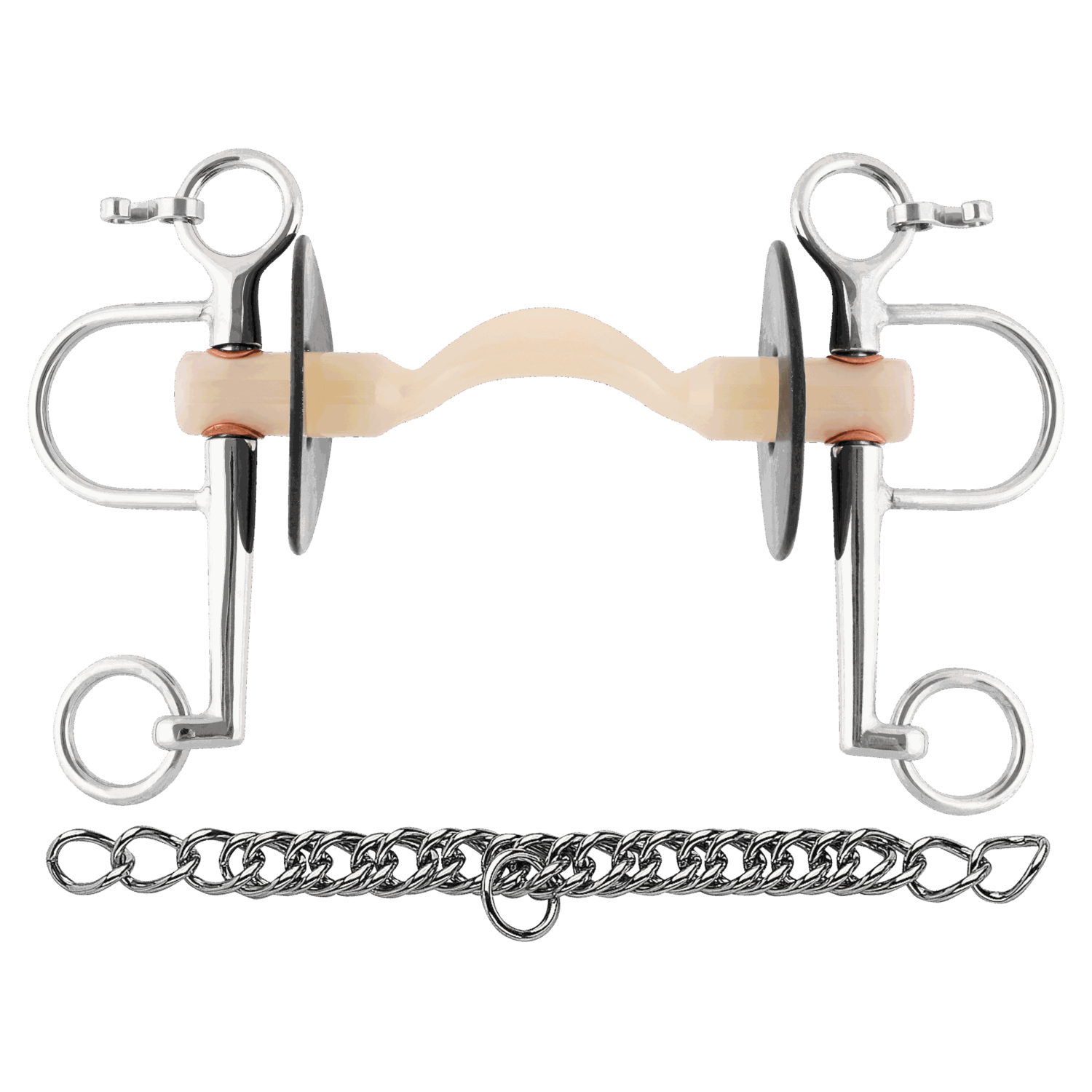 Nathe Pelham 20 mm mit weicher Stange mit Zungenfreiheit und langen Anzügen | 42084_00.png | 1731065224