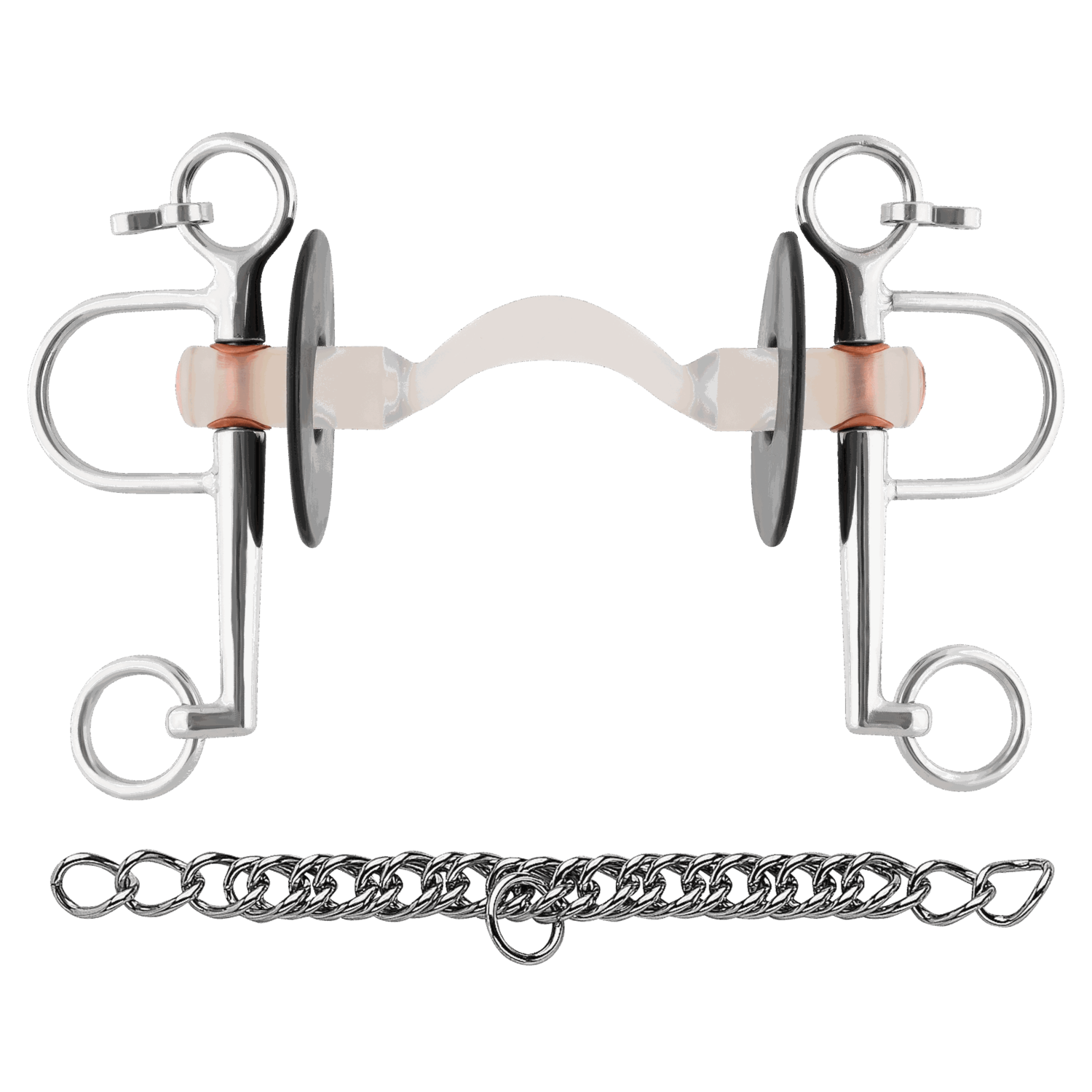 Nathe Pelham 20 mm mit harter Stange mit Zungenfreiheit und langen Anzügen | 42086_00.png | 1731065225