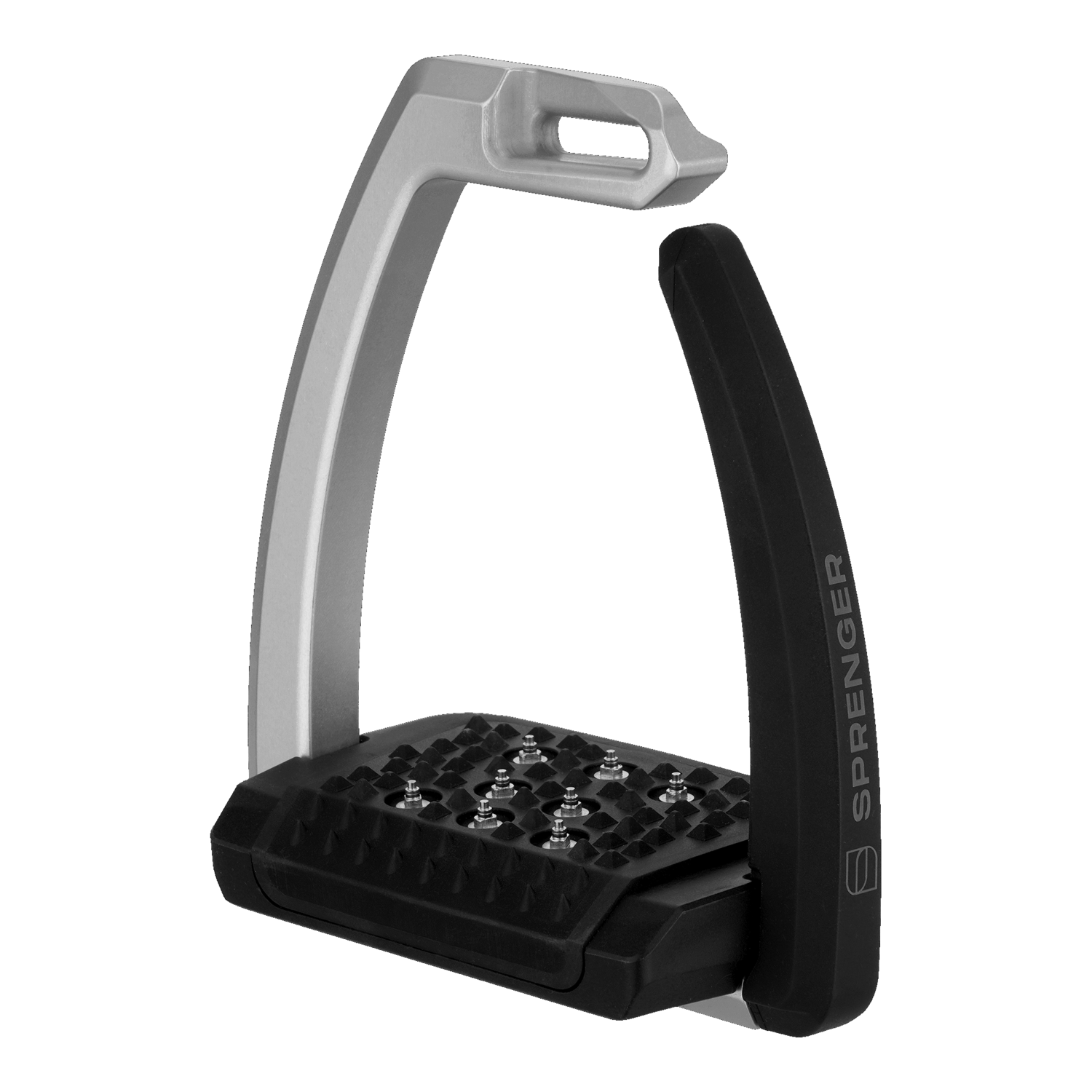 Aero Steigbügel mit Spikes silber eloxiert 120 mm Trittweite | 4429112254_1.png | 1731067127