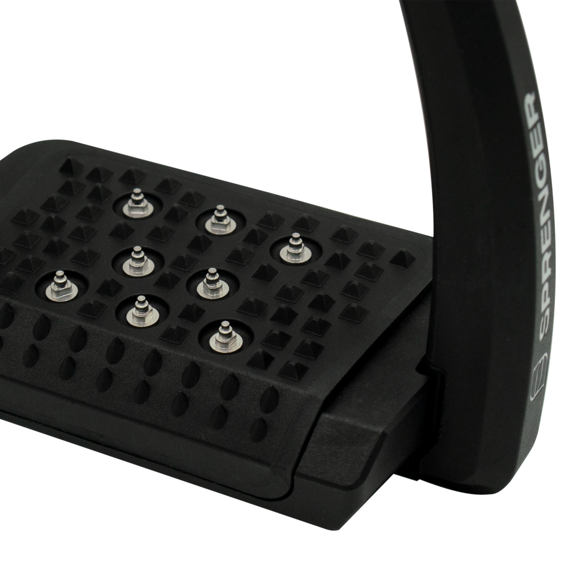 Aero Steigbügel mit Spikes silber eloxiert 120 mm Trittweite | 4429112254_4.png