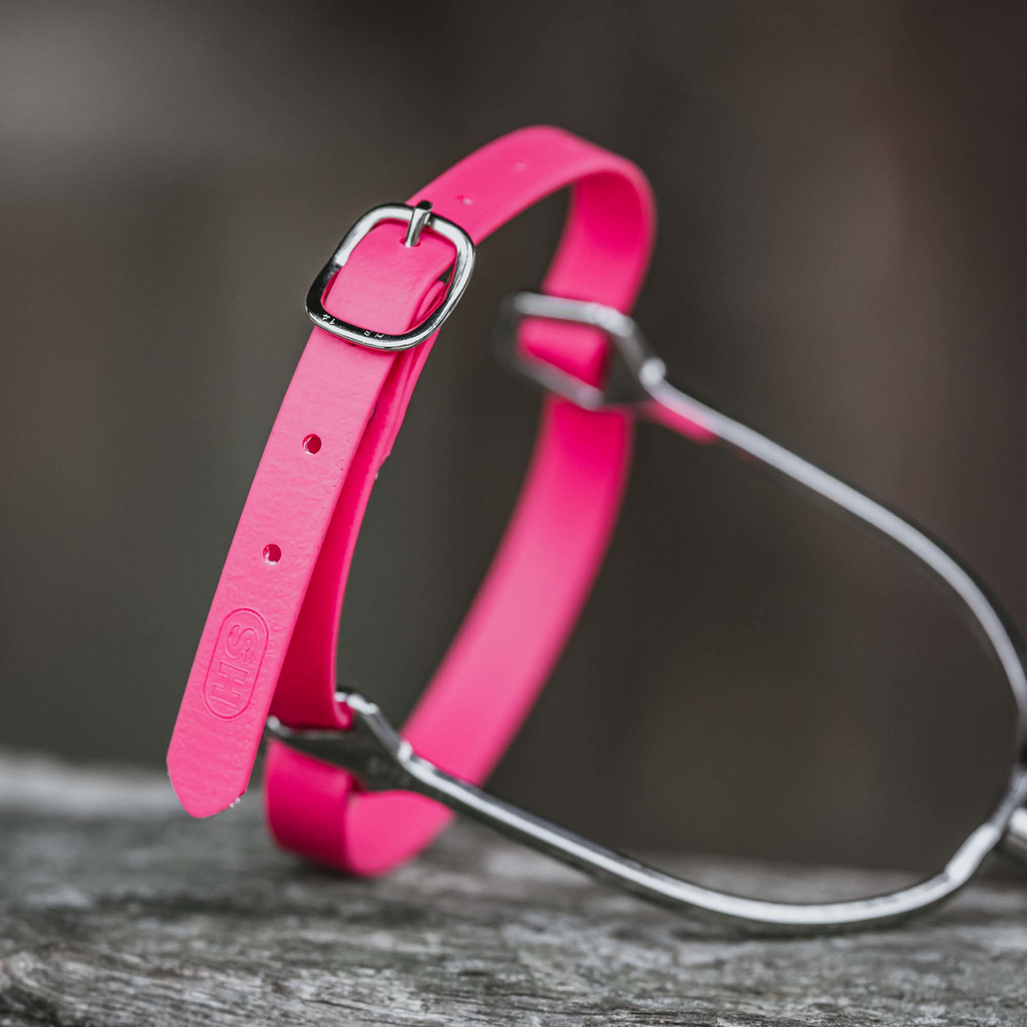 Sporenriemen 45 cm BioThane® pink Schnalle silber | 49187045B0_3.png