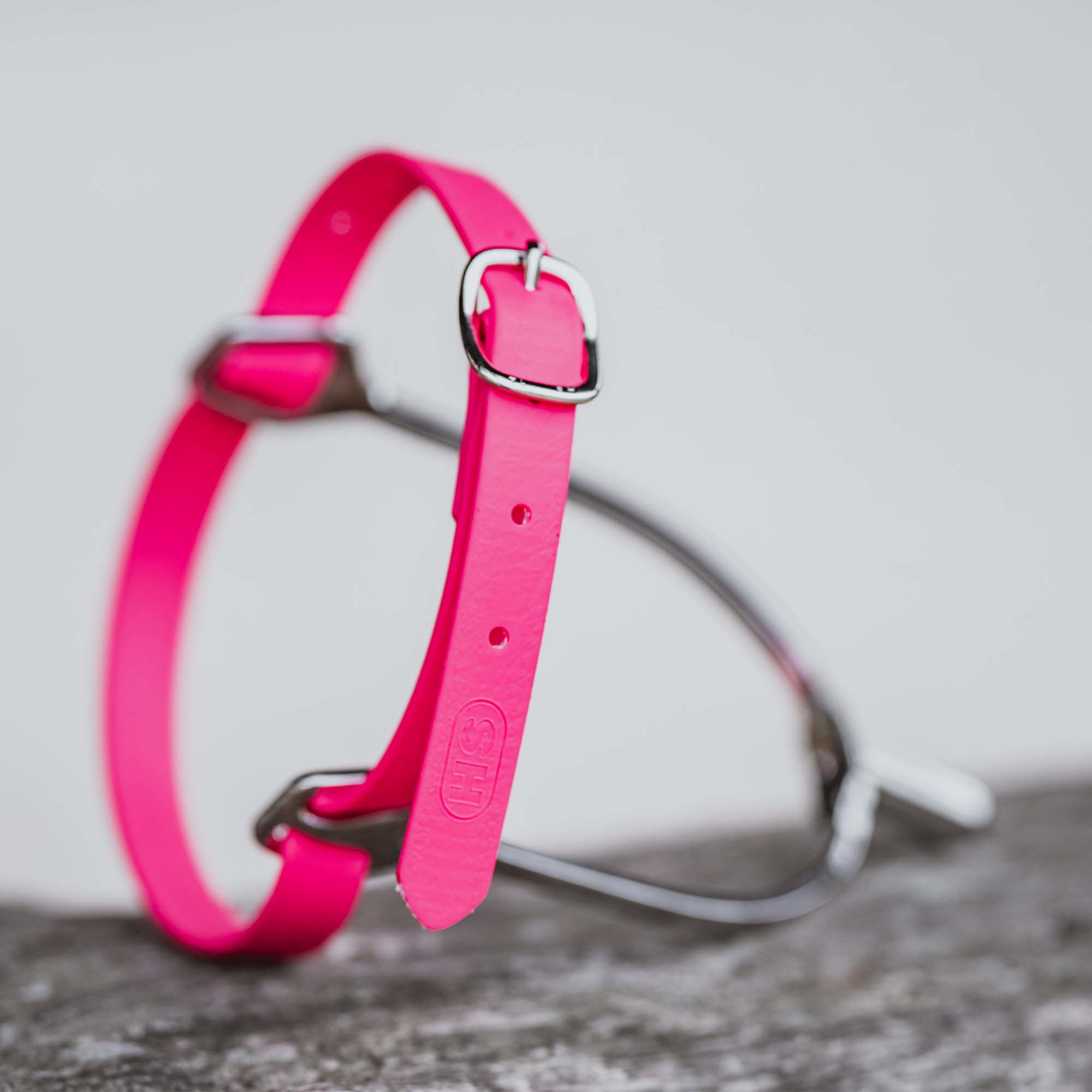 Sporenriemen 45 cm BioThane® pink Schnalle silber | 49187045B0_4.png