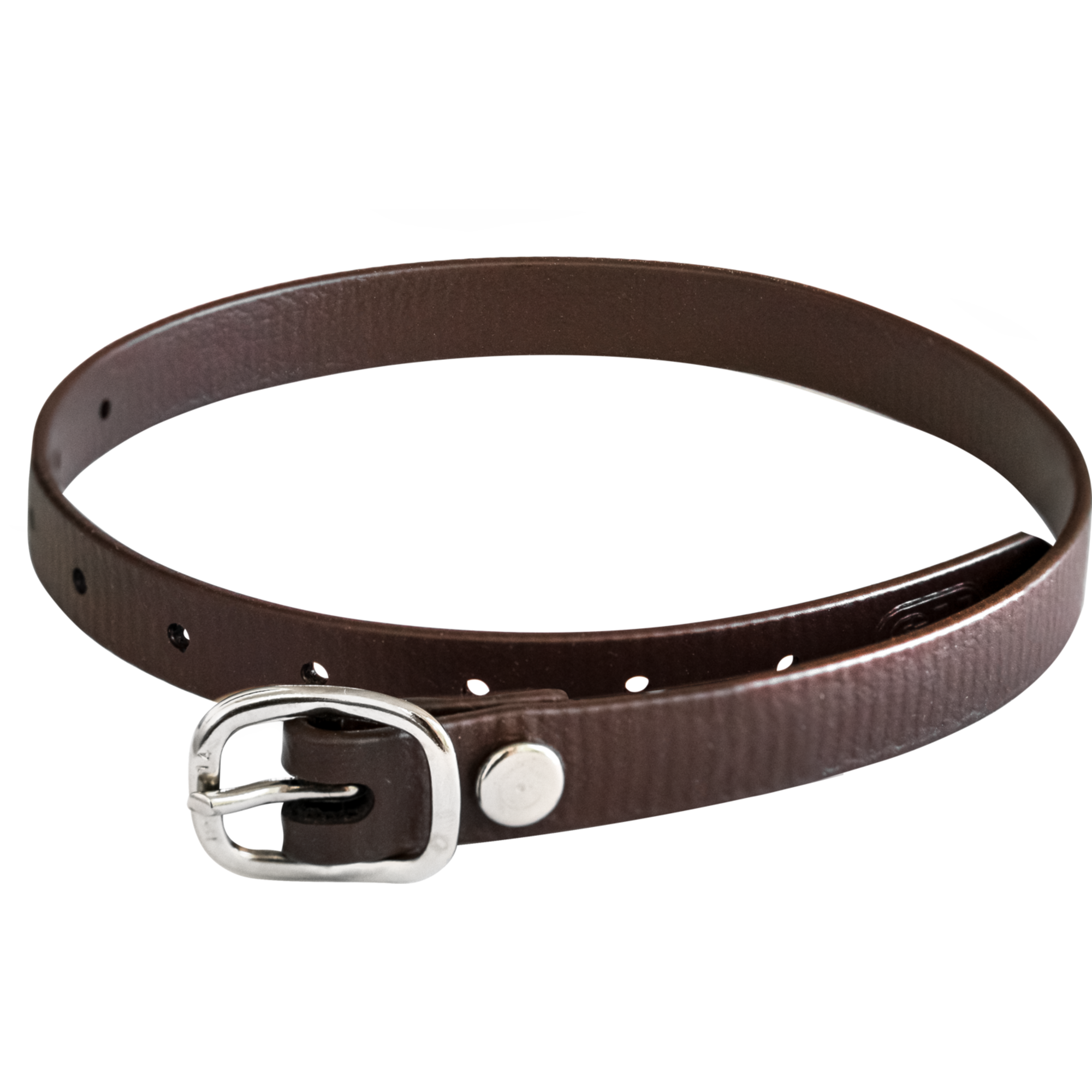 Sporenriemen 45 cm BioThane® braun Schnalle silber | 49187045G0-2.png