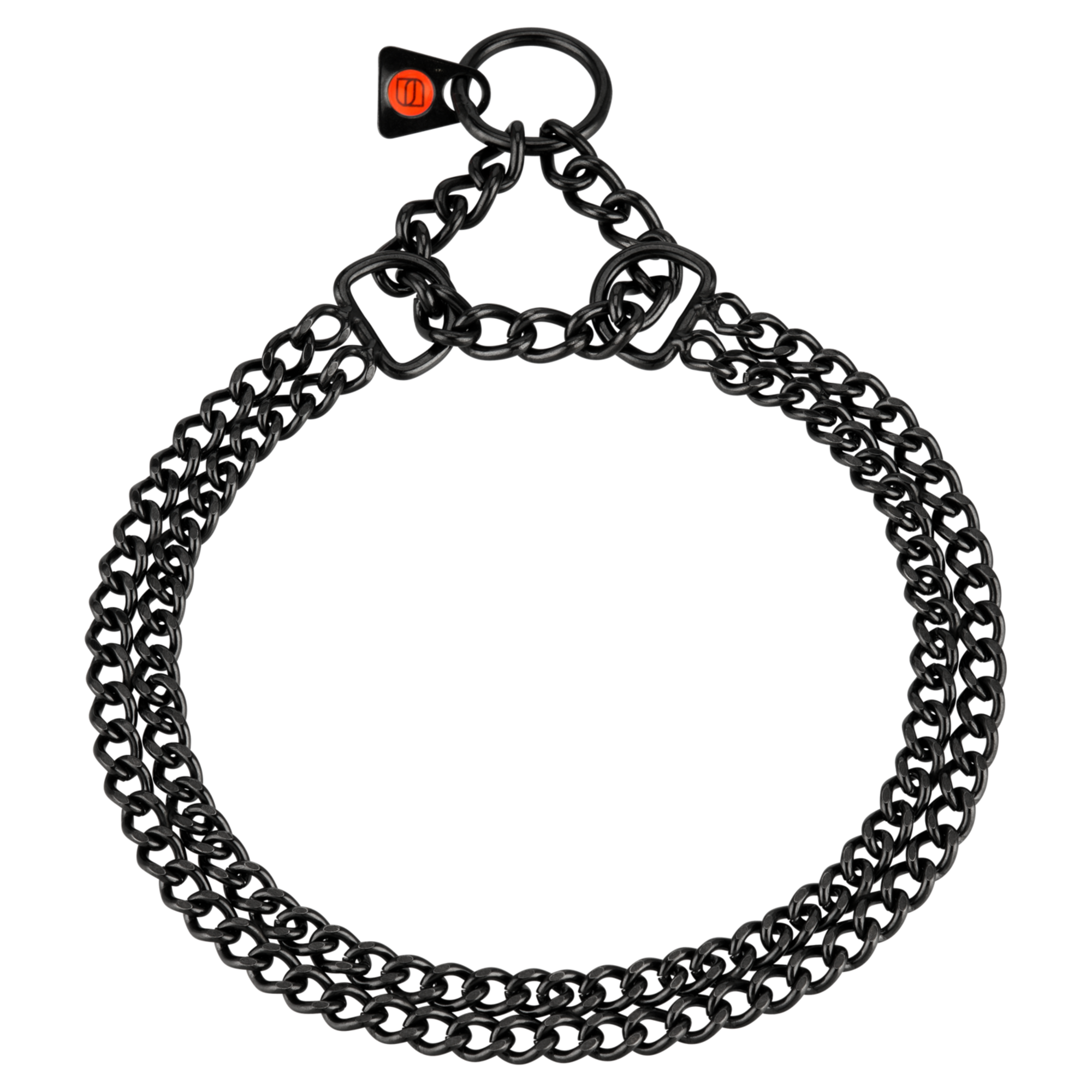 Halskette 2 reihig flach geschliffene Glieder Edelstahl Rostfrei schwarz 2 mm | 50881-57.13.png