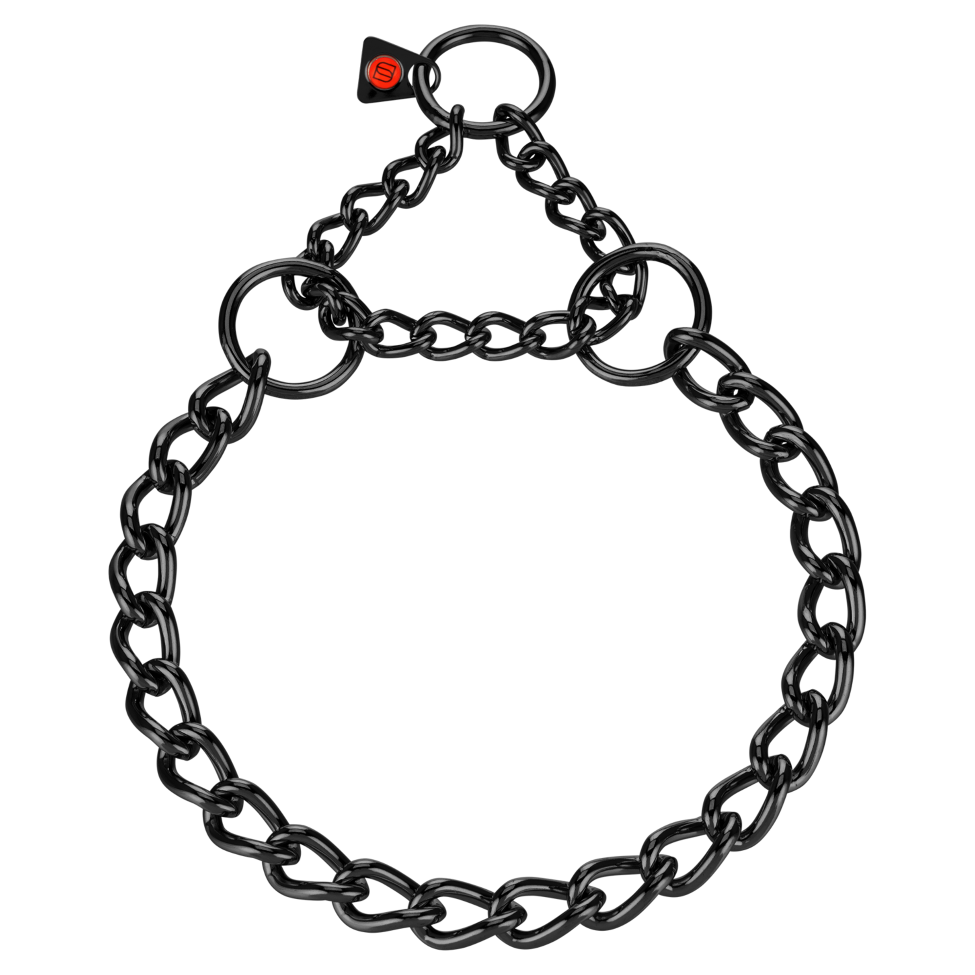Halskette runde Glieder Edelstahl Rostfrei schwarz 4 mm | 51382-57.png