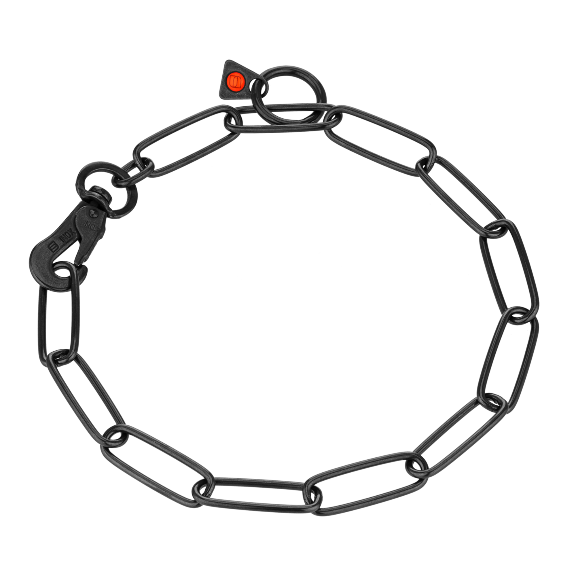 Halskette langgliedrig verstellbar mit SPRENGER Haken Edelstahl Rostfrei schwarz 3 mm | 51502-57_01.png