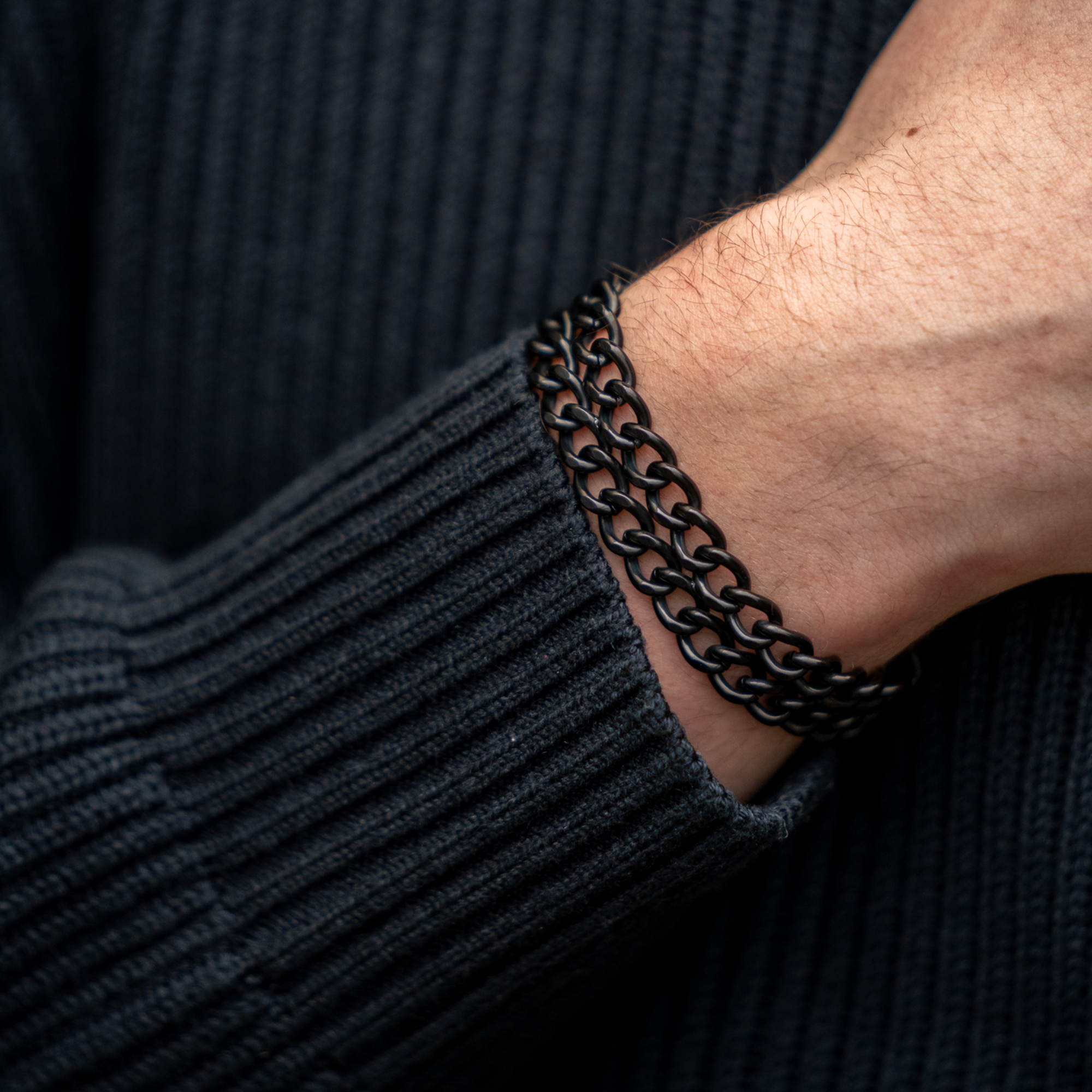 Armband 2 reihig Edelstahl schwarz mit Diamond Like Carbon Oberfläche | 5361002061_2.png