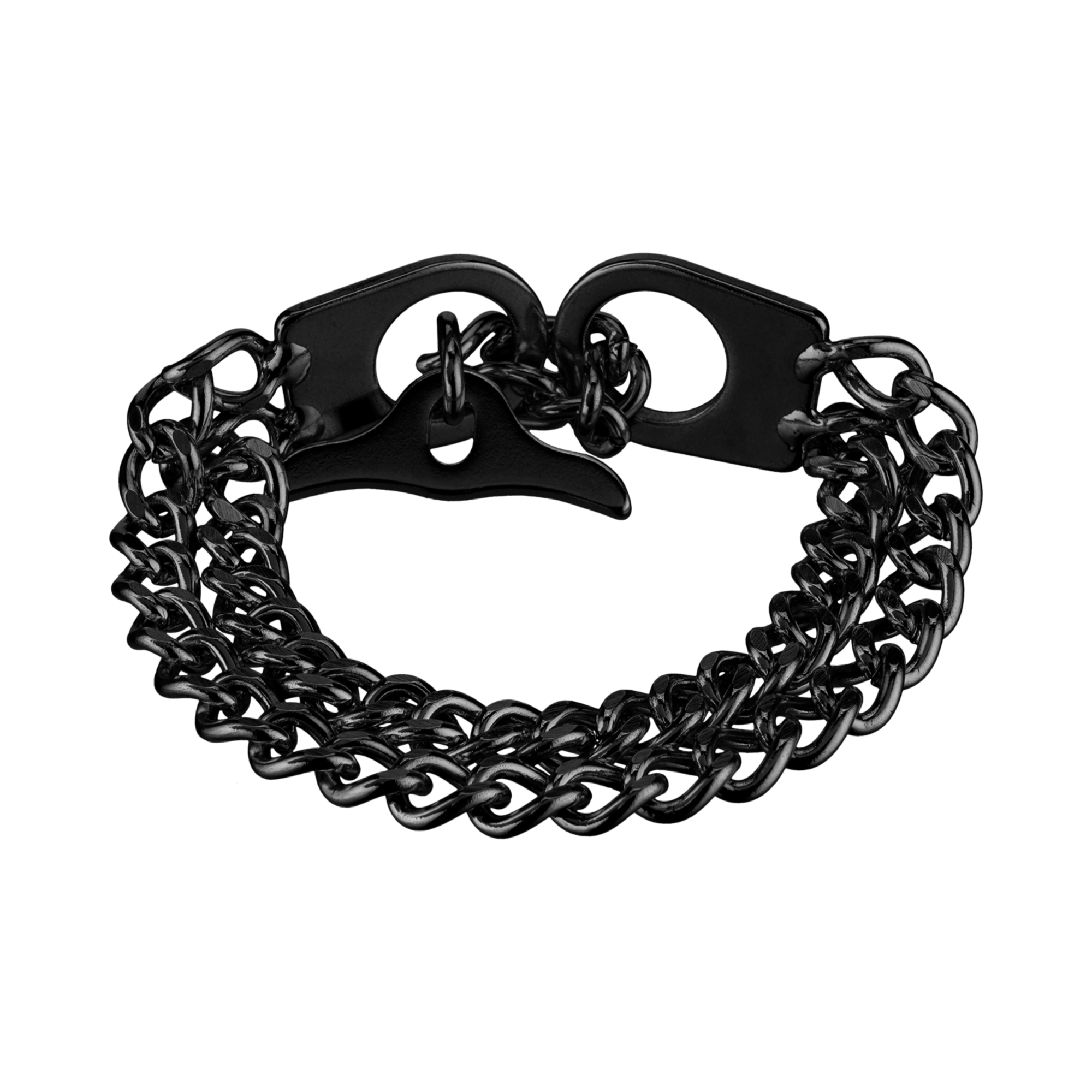 Damen Armband 2 reihig Edelstahl schwarz mit Diamond Like Carbon Oberfläche | 5362001961_11.png