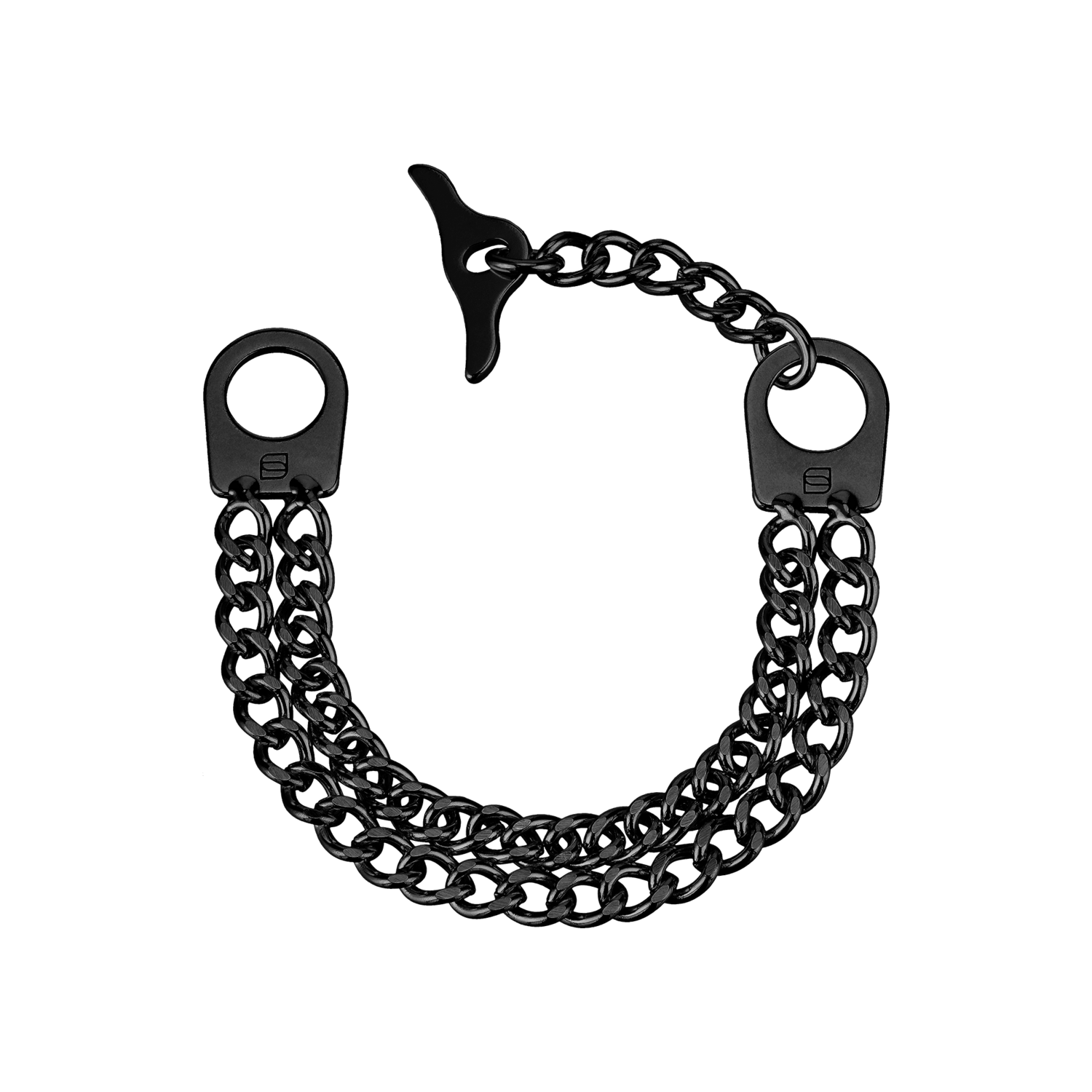 Damen Armband 2 reihig Edelstahl schwarz mit Diamond Like Carbon Oberfläche | 5362001961.png | 1731103453