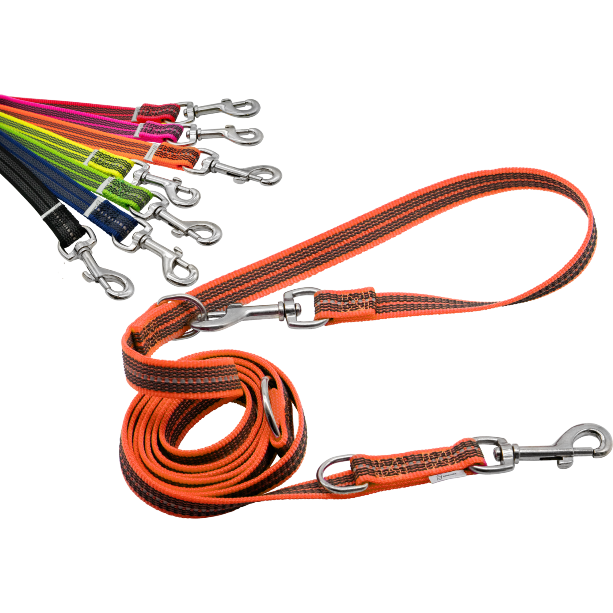 Gummierte Leine 3 fach verstellbar | 59230-4_rot.png