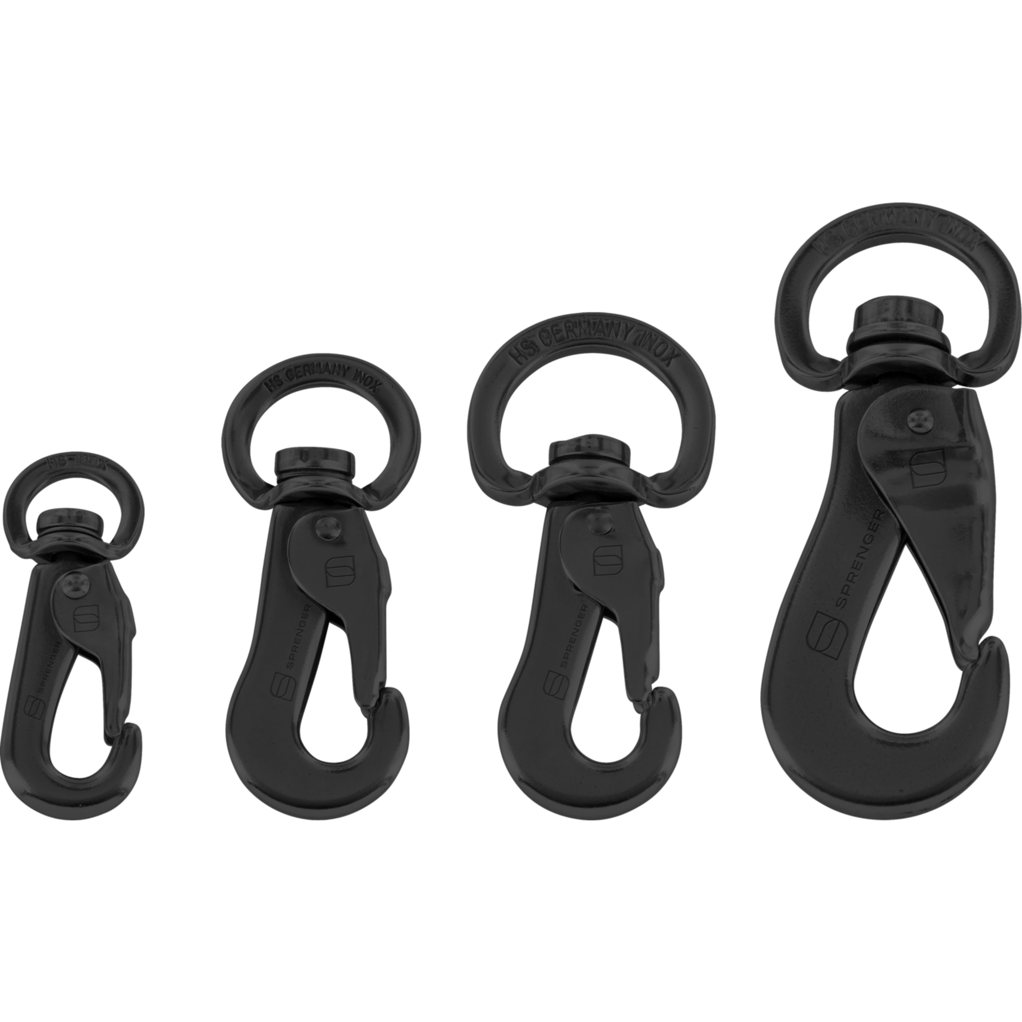 SPRENGER Karabinerhaken mit runder Öse Edelstahl Rostfrei schwarz | 60250_57.png