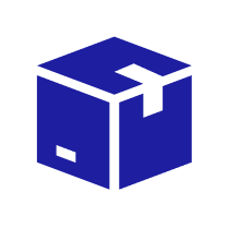 Icon kostenloser Versand Paket blau